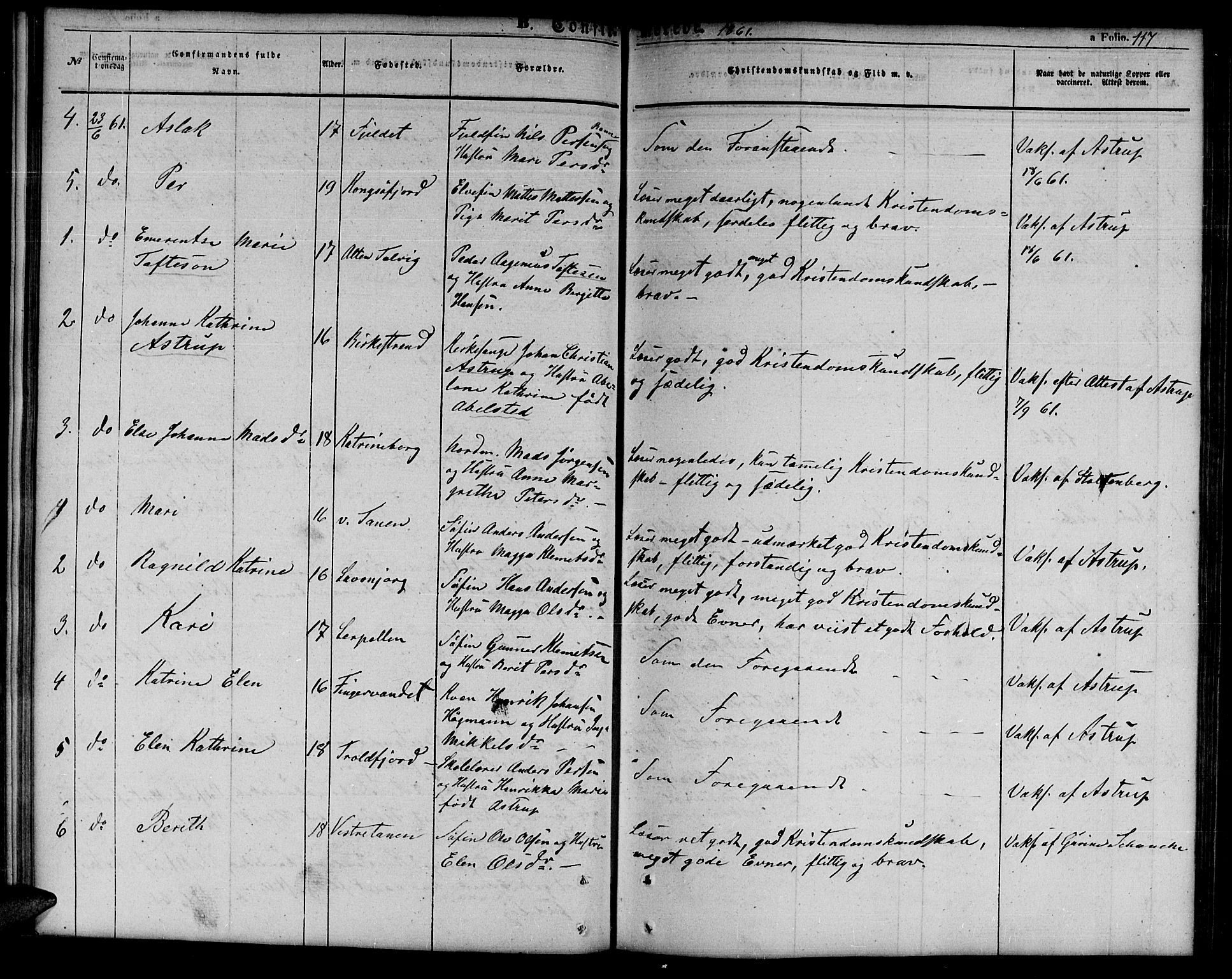 Tana sokneprestkontor, SATØ/S-1334/H/Hb/L0001klokker: Parish register (copy) no. 1 /1, 1853-1867, p. 117