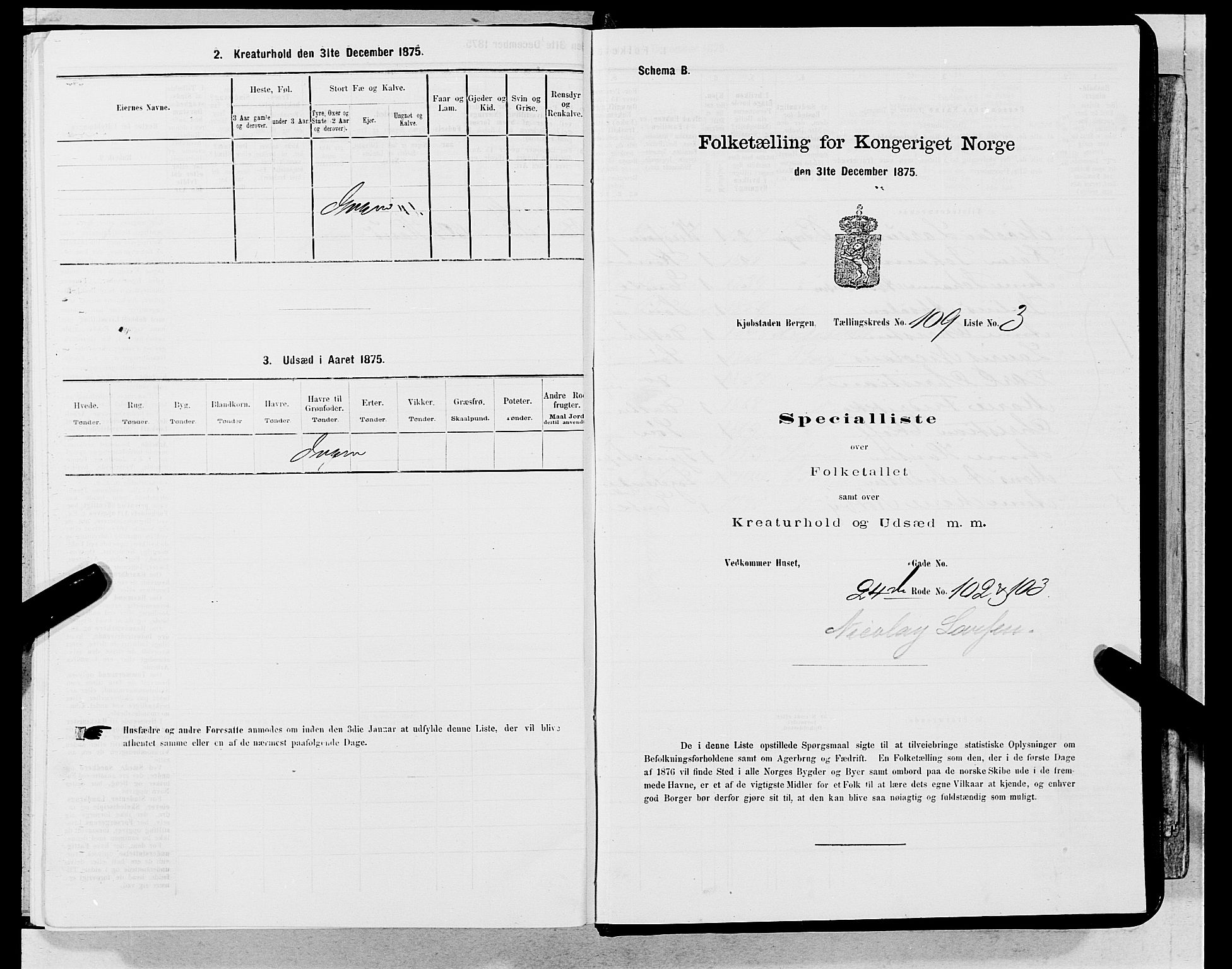 SAB, 1875 census for 1301 Bergen, 1875, p. 5919