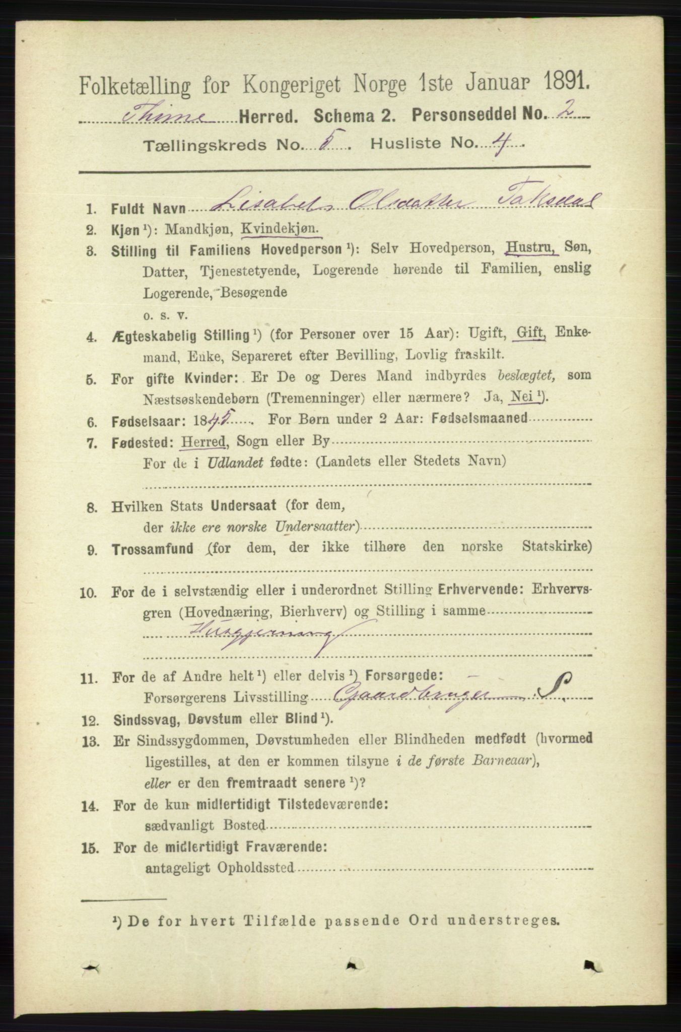 RA, 1891 census for 1121 Time, 1891, p. 1840