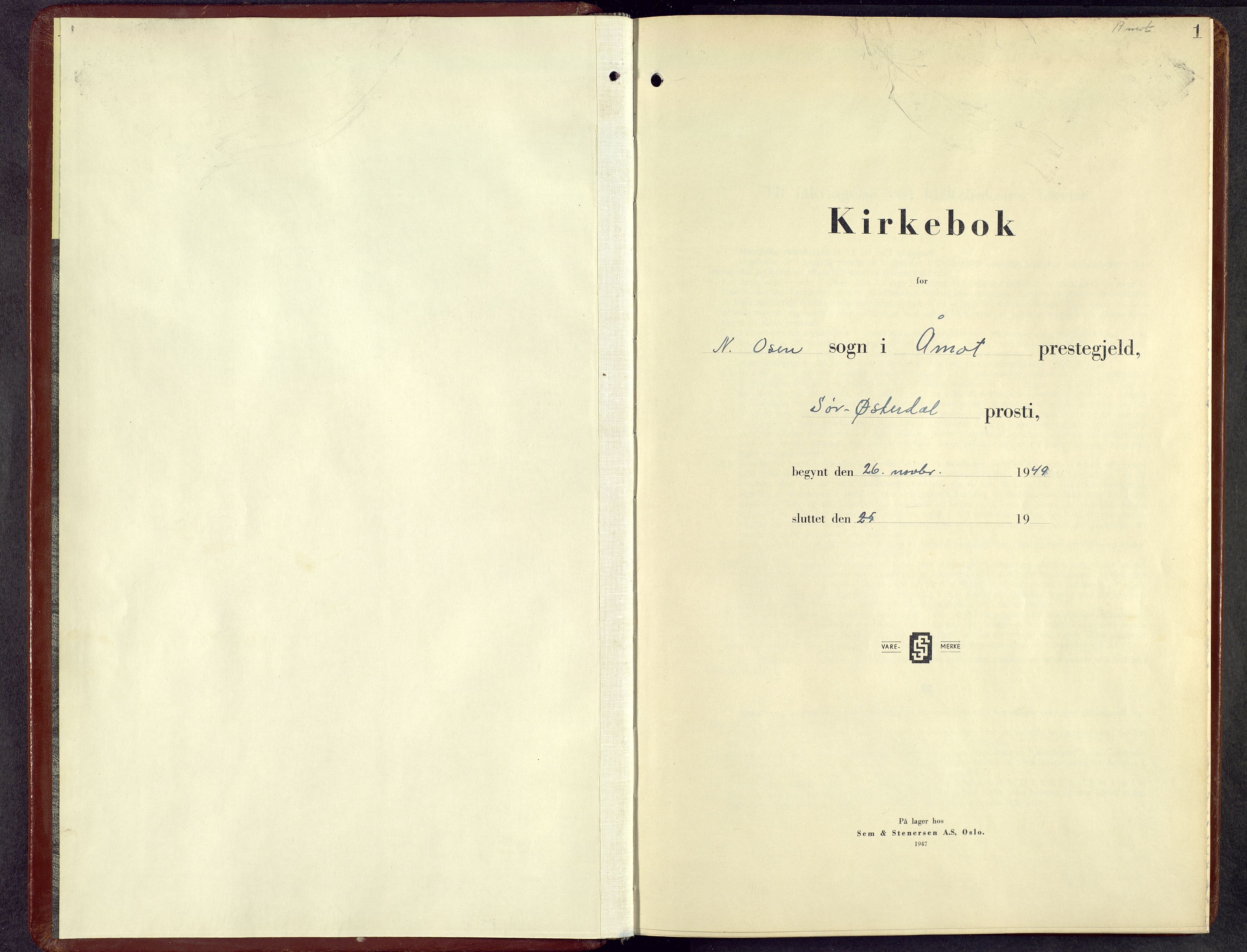 Åmot prestekontor, Hedmark, AV/SAH-PREST-056/H/Ha/Hab/L0011: Parish register (copy) no. 11, 1949-1969, p. 0b-1a