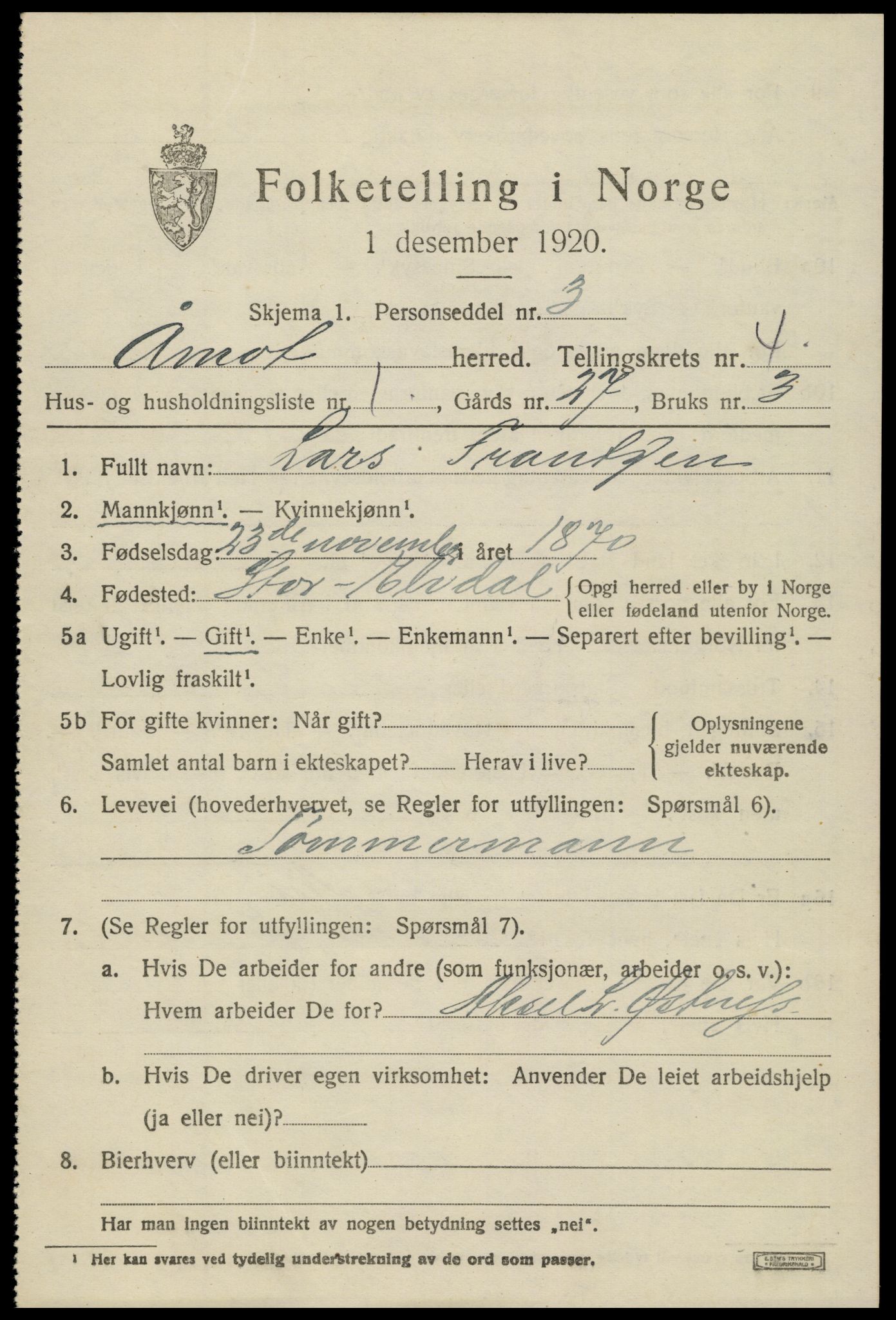 SAH, 1920 census for Åmot, 1920, p. 6441