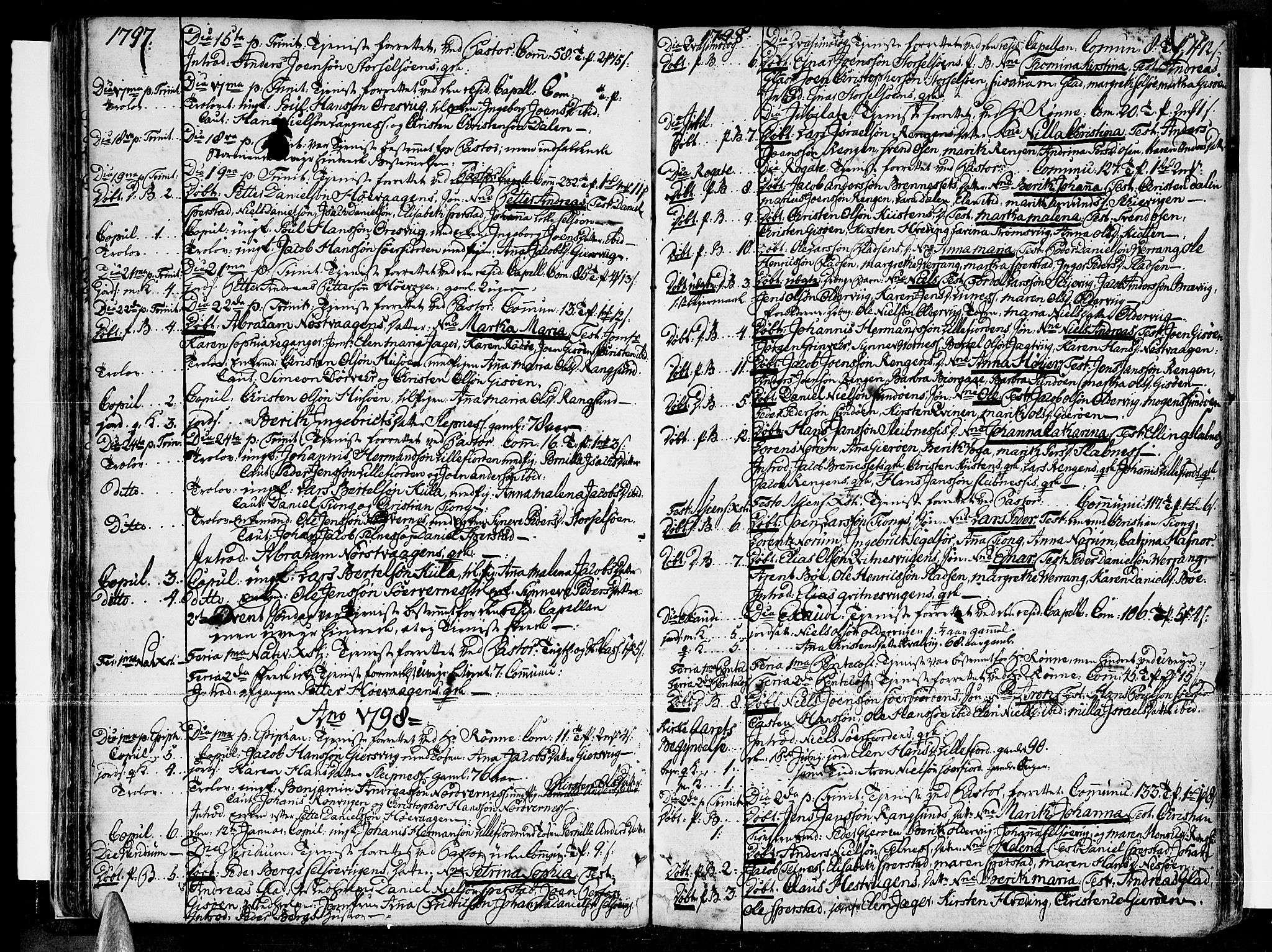 Ministerialprotokoller, klokkerbøker og fødselsregistre - Nordland, SAT/A-1459/841/L0591: Parish register (official) no. 841A03 /1, 1777-1819, p. 97-98