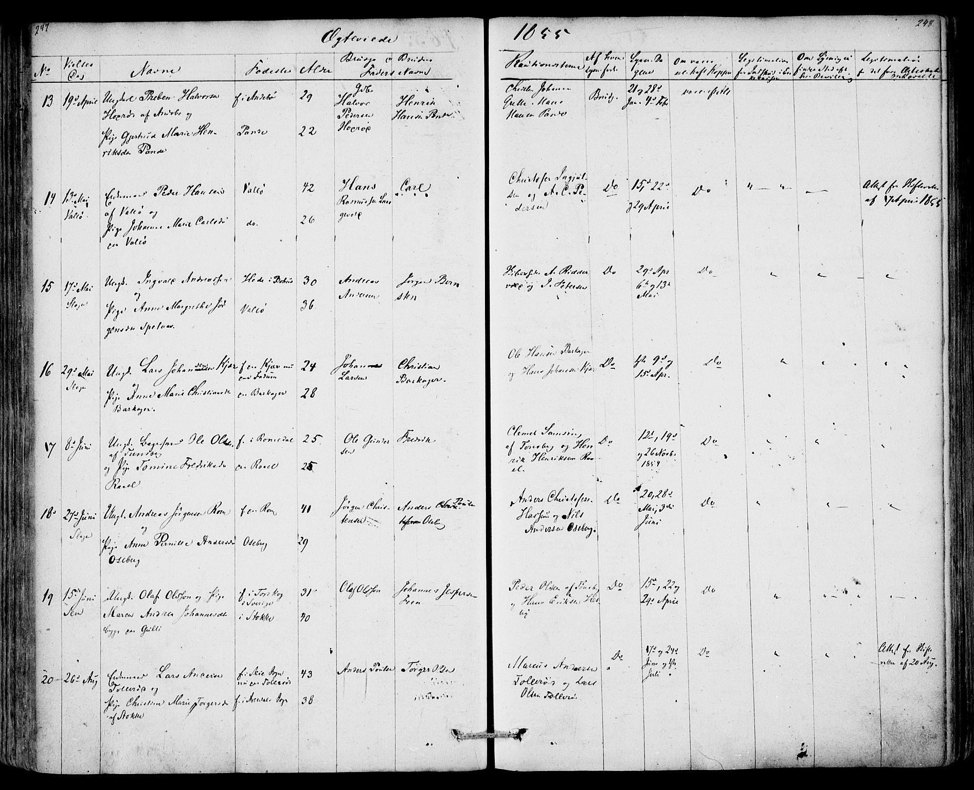 Sem kirkebøker, AV/SAKO-A-5/F/Fa/L0006: Parish register (official) no. I 6, 1843-1855, p. 247-248