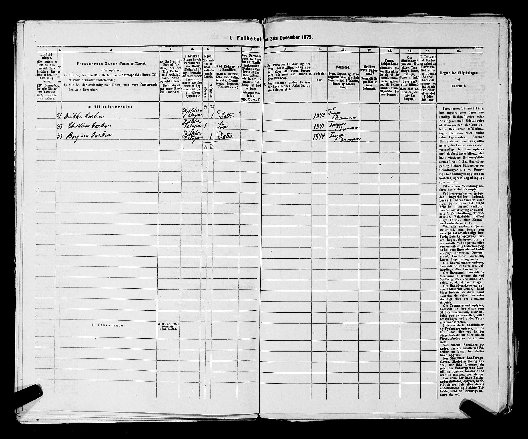 SAKO, 1875 census for 0602 Drammen, 1875, p. 3642