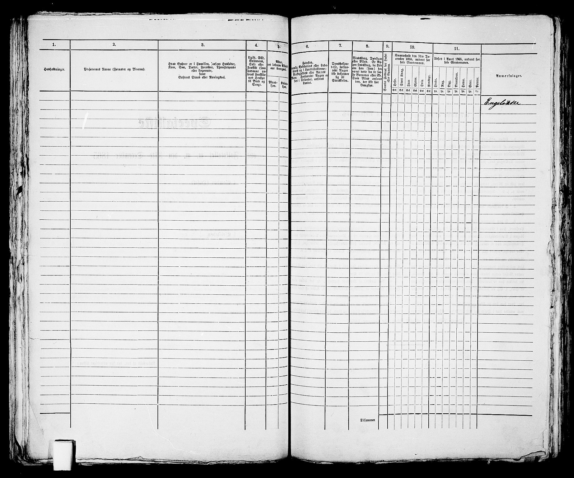 RA, 1865 census for Skien, 1865, p. 539