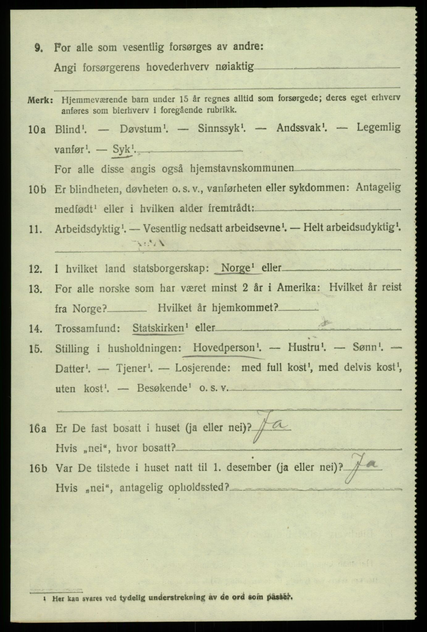 SAB, 1920 census for Austevoll, 1920, p. 6025