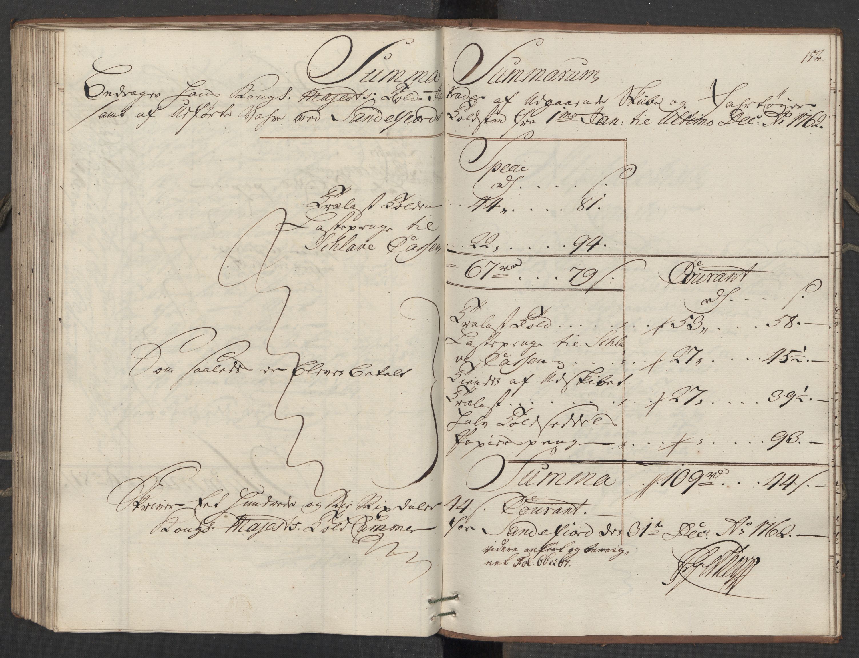 Generaltollkammeret, tollregnskaper, AV/RA-EA-5490/R11/L0039/0001: Tollregnskaper Larvik og Sandefjord / Utgående hovedtollbok, 1762, p. 151b-152a