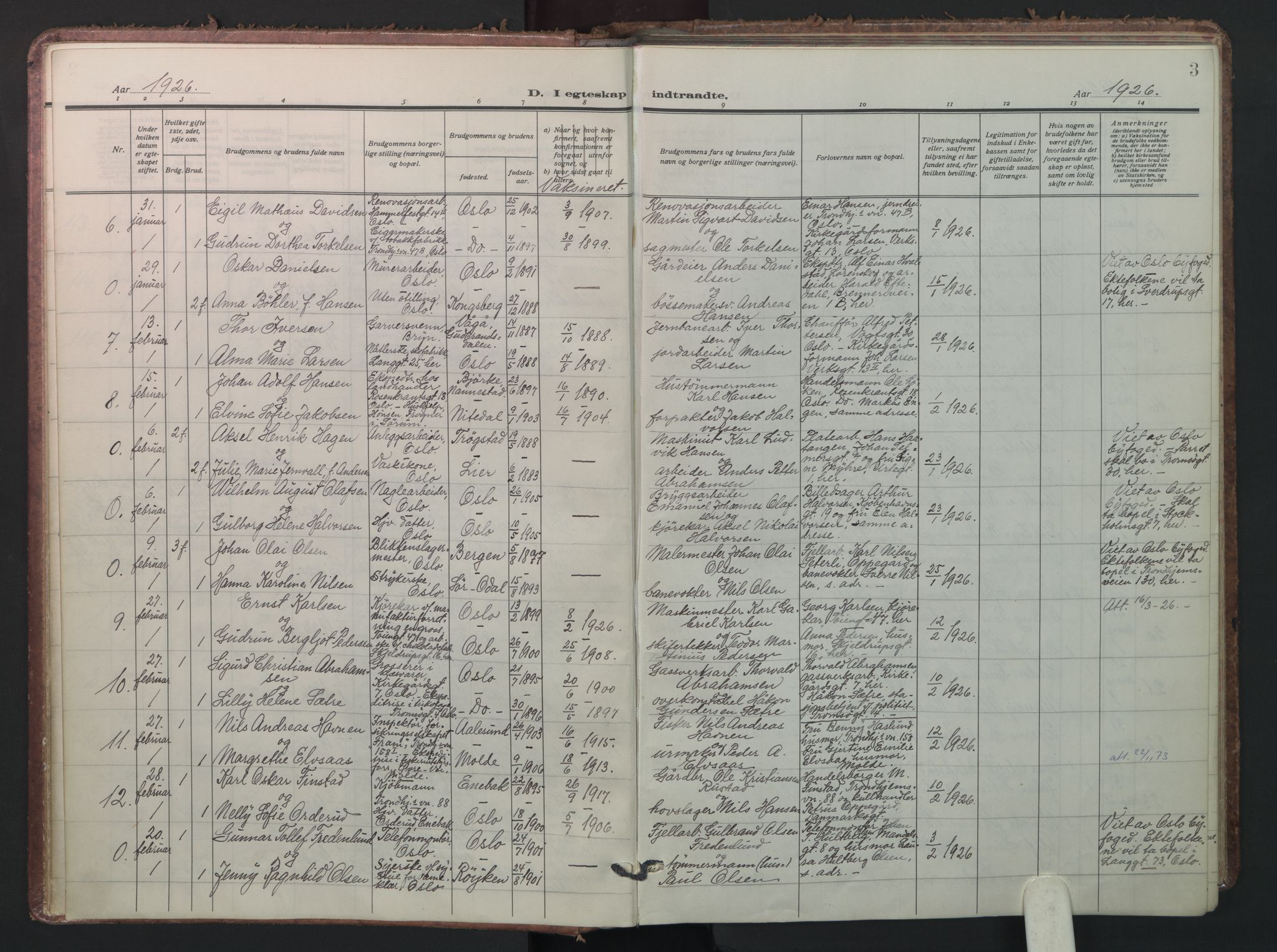 Petrus prestekontor Kirkebøker, AV/SAO-A-10872/F/Fa/L0016: Parish register (official) no. 16, 1925-1936, p. 3