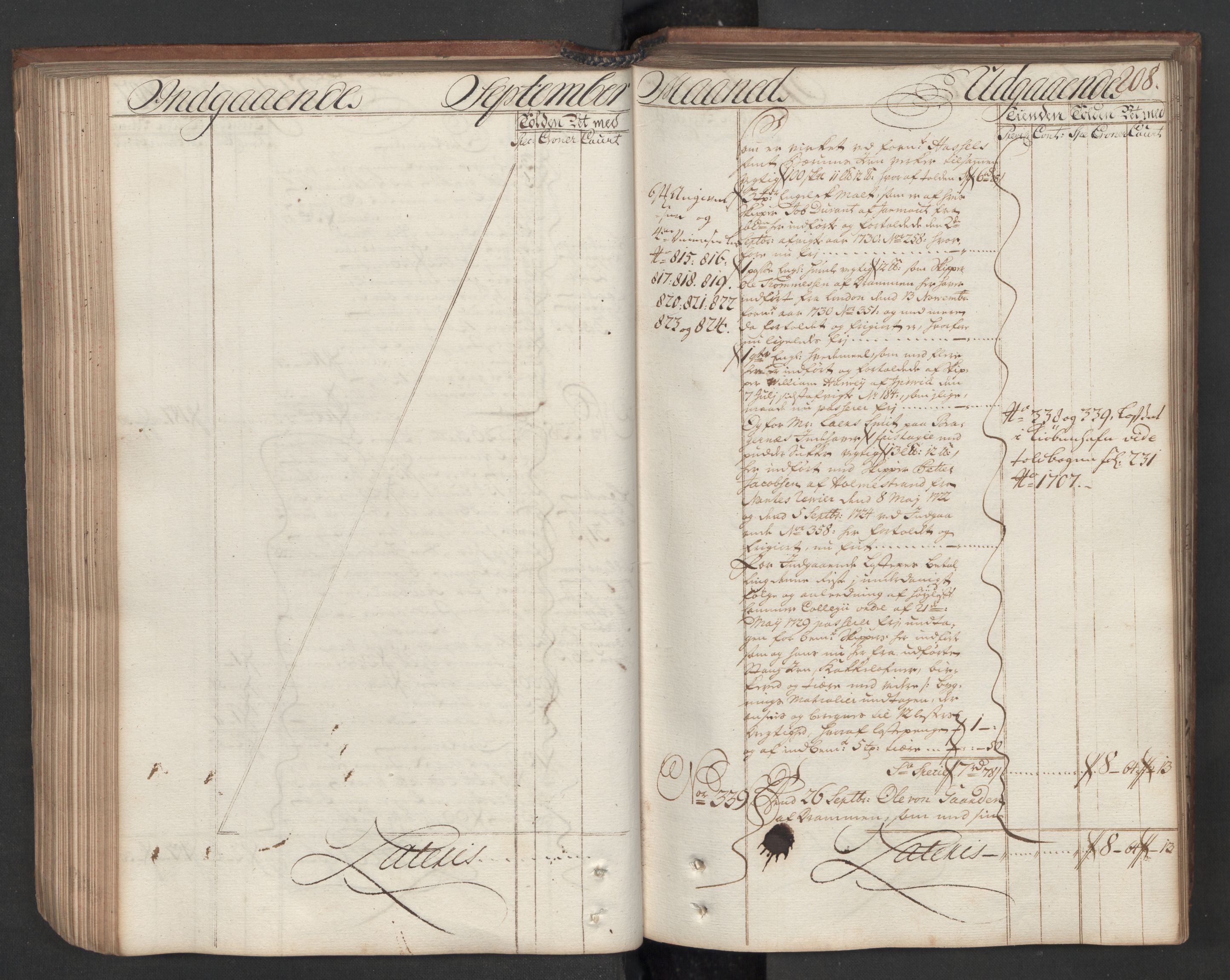 Generaltollkammeret, tollregnskaper, AV/RA-EA-5490/R08/L0009/0001: Tollregnskaper Drammen / Hovedtollbok, 1731, p. 207b-208a