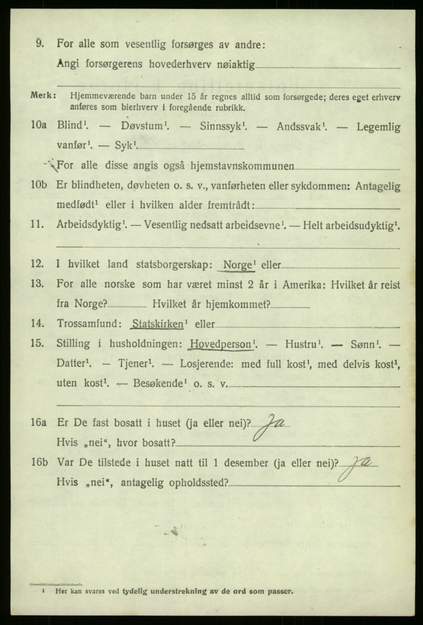 SAB, 1920 census for Jølster, 1920, p. 3659