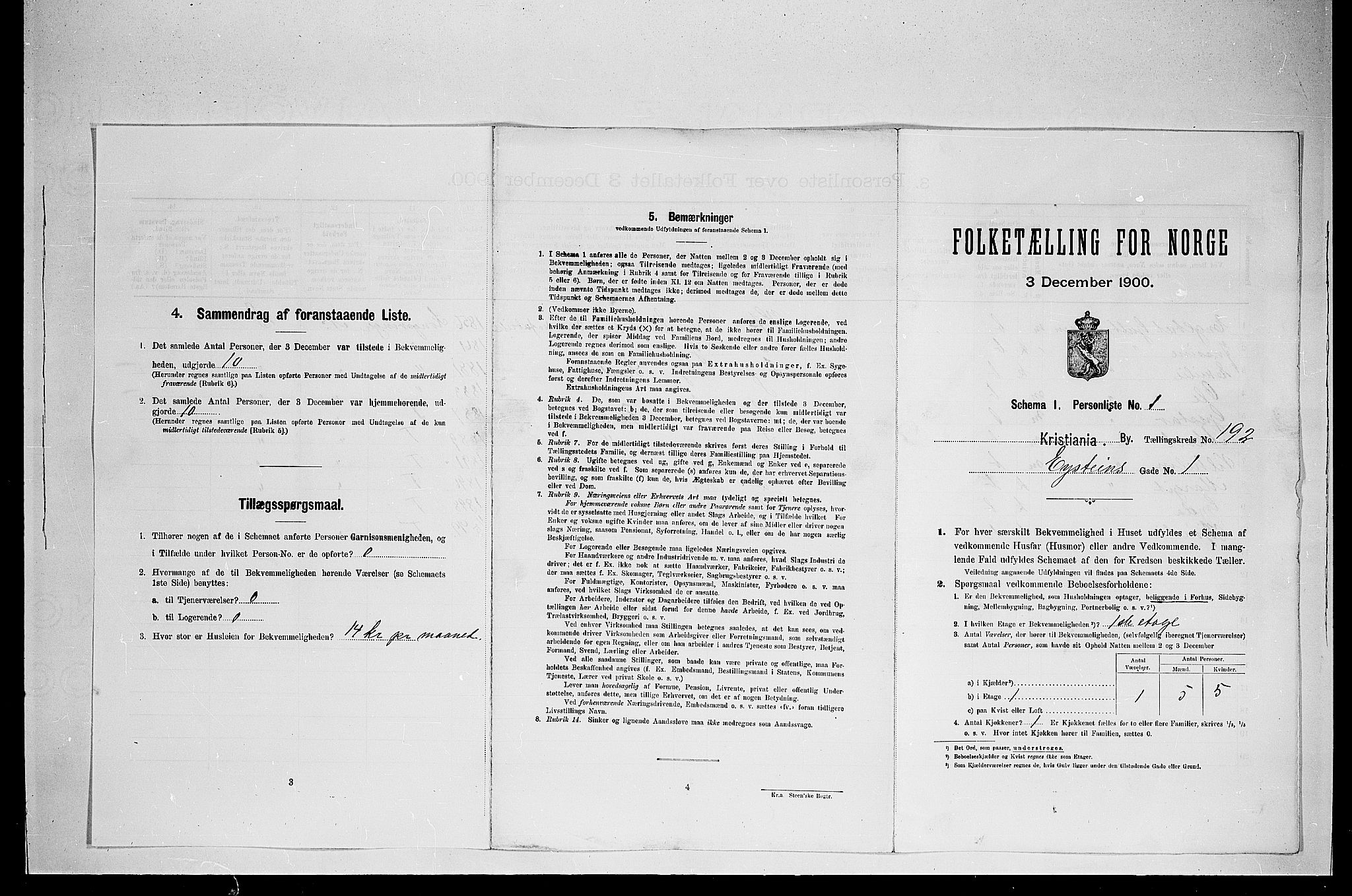 SAO, 1900 census for Kristiania, 1900, p. 21723