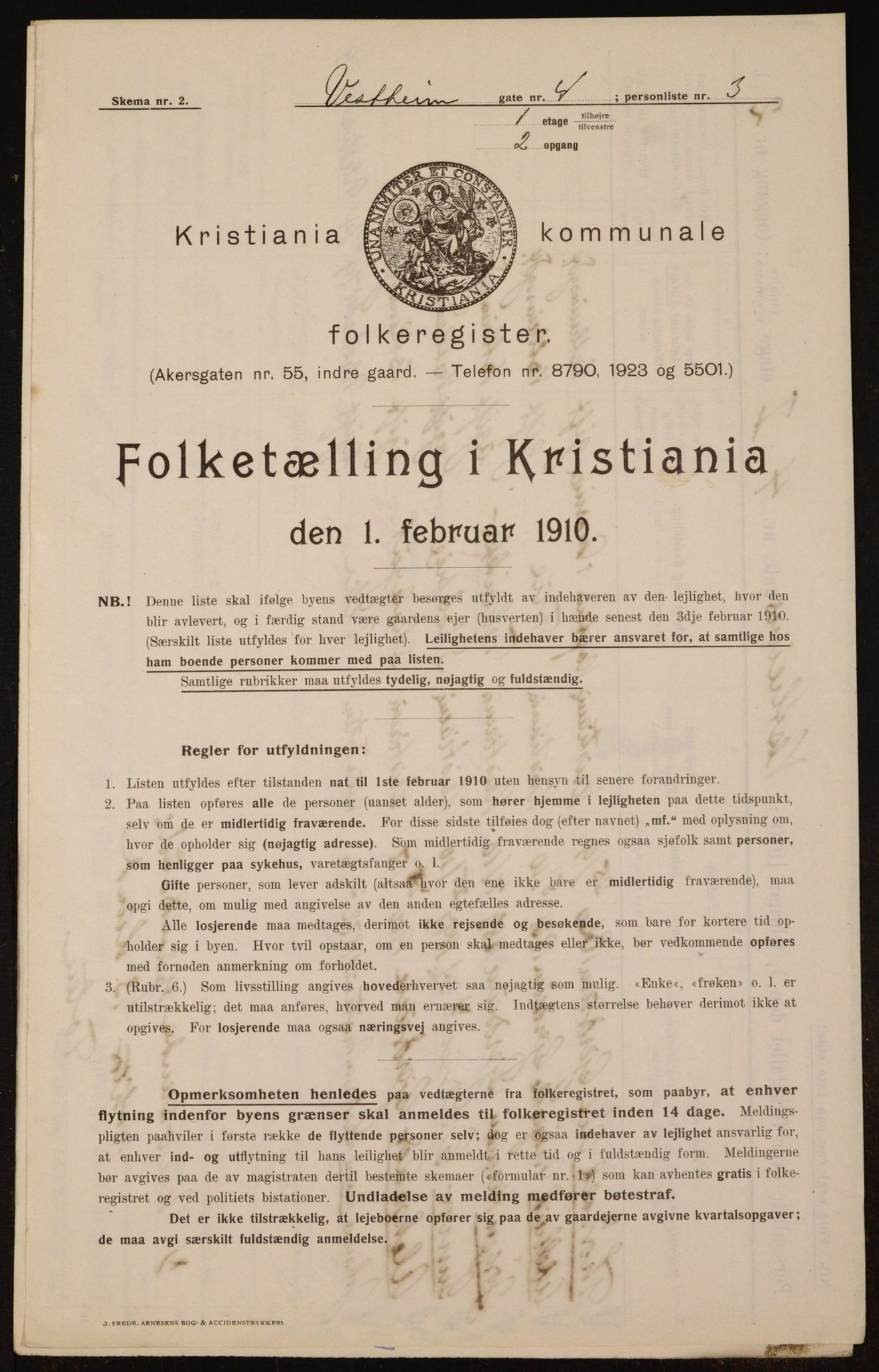 OBA, Municipal Census 1910 for Kristiania, 1910, p. 116078