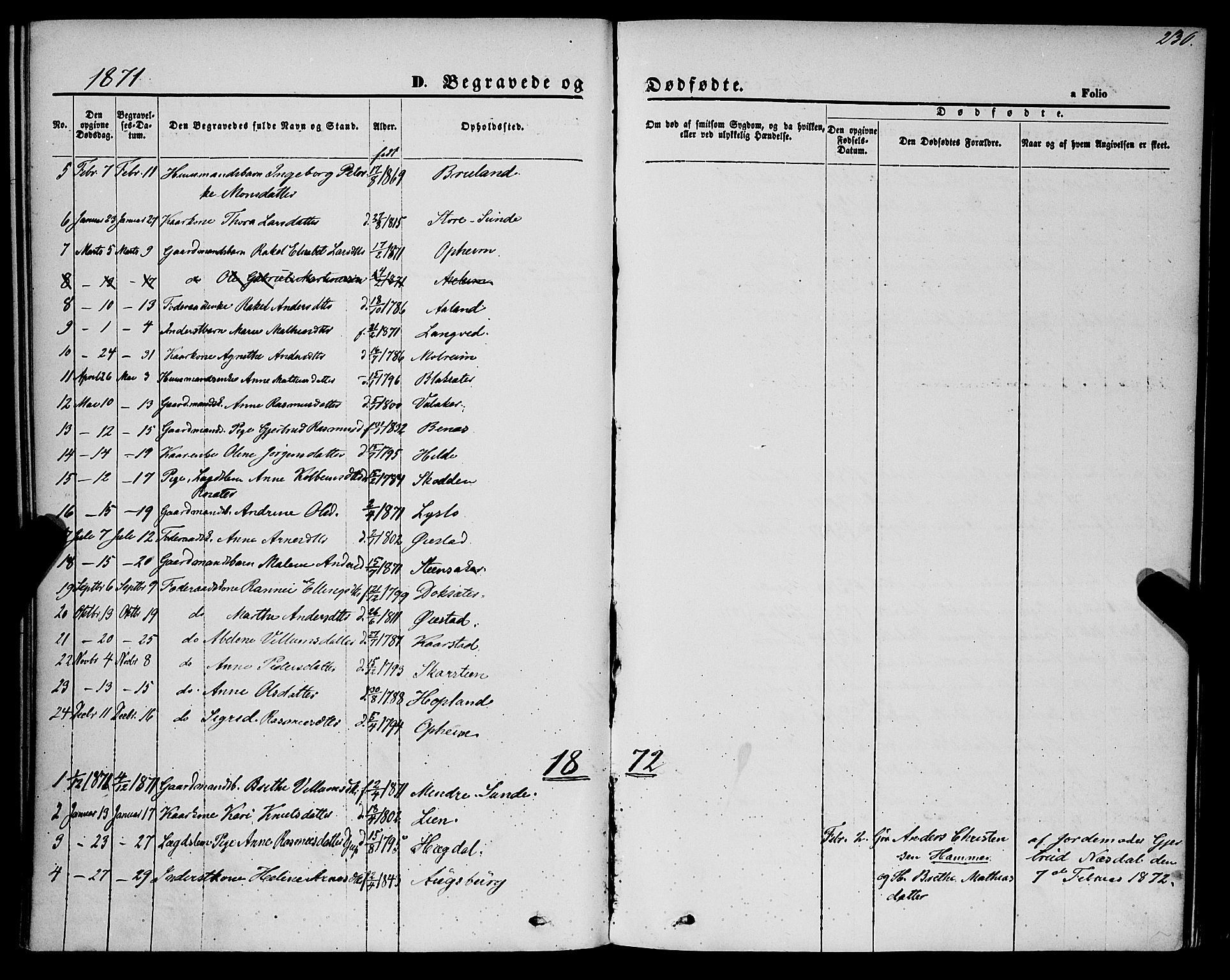 Innvik sokneprestembete, AV/SAB-A-80501: Parish register (official) no. A 6, 1865-1878, p. 230