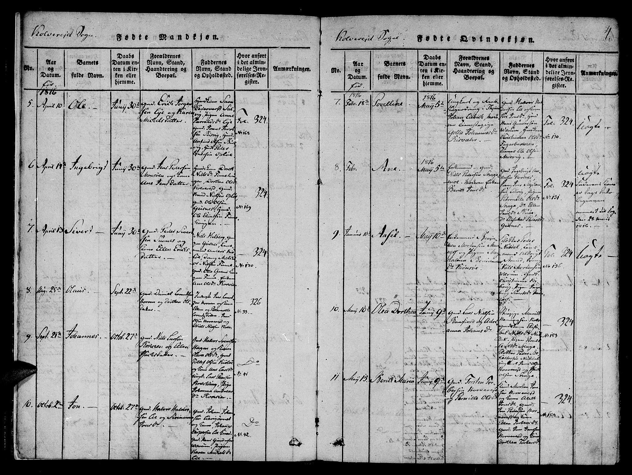 Ministerialprotokoller, klokkerbøker og fødselsregistre - Nord-Trøndelag, SAT/A-1458/780/L0636: Parish register (official) no. 780A03 /1, 1815-1830, p. 4