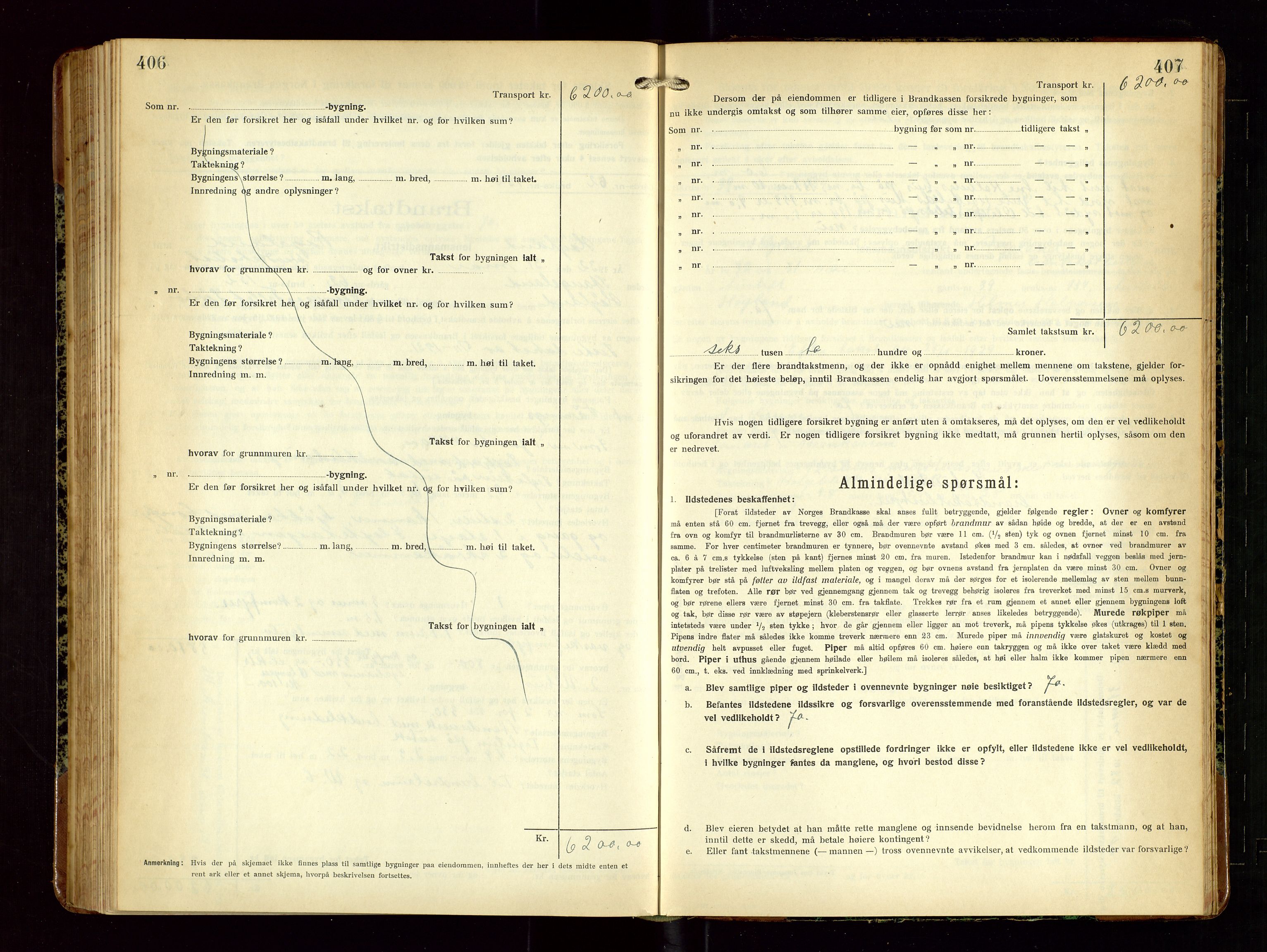 Høyland/Sandnes lensmannskontor, AV/SAST-A-100166/Gob/L0004: "Brandtakstprotokol", 1924-1933, p. 406-407