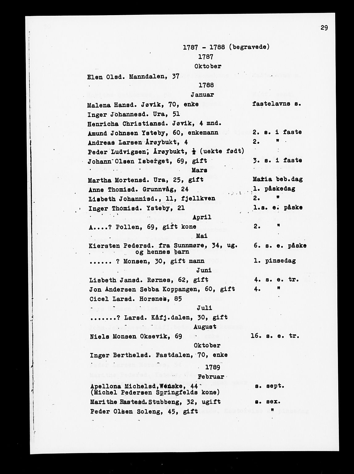 Lyngen sokneprestembete, AV/SATØ-S-1289/H/He/Hea/L0002kirke: Parish register (official) no. 2 og 3 (avskrift), 1782-1790, p. 29