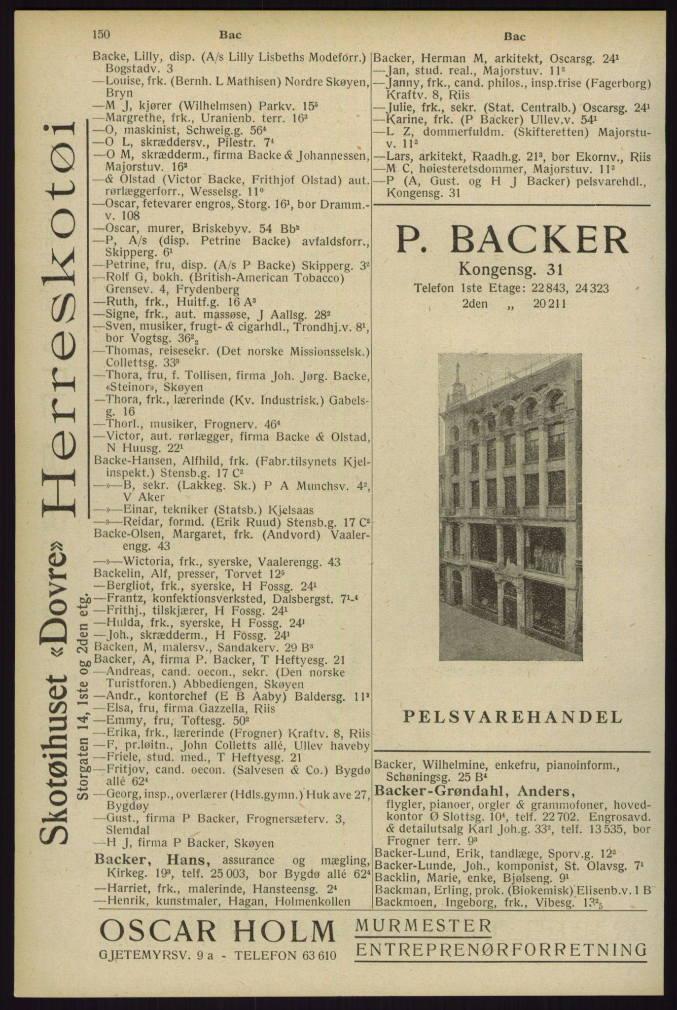 Kristiania/Oslo adressebok, PUBL/-, 1929, p. 150