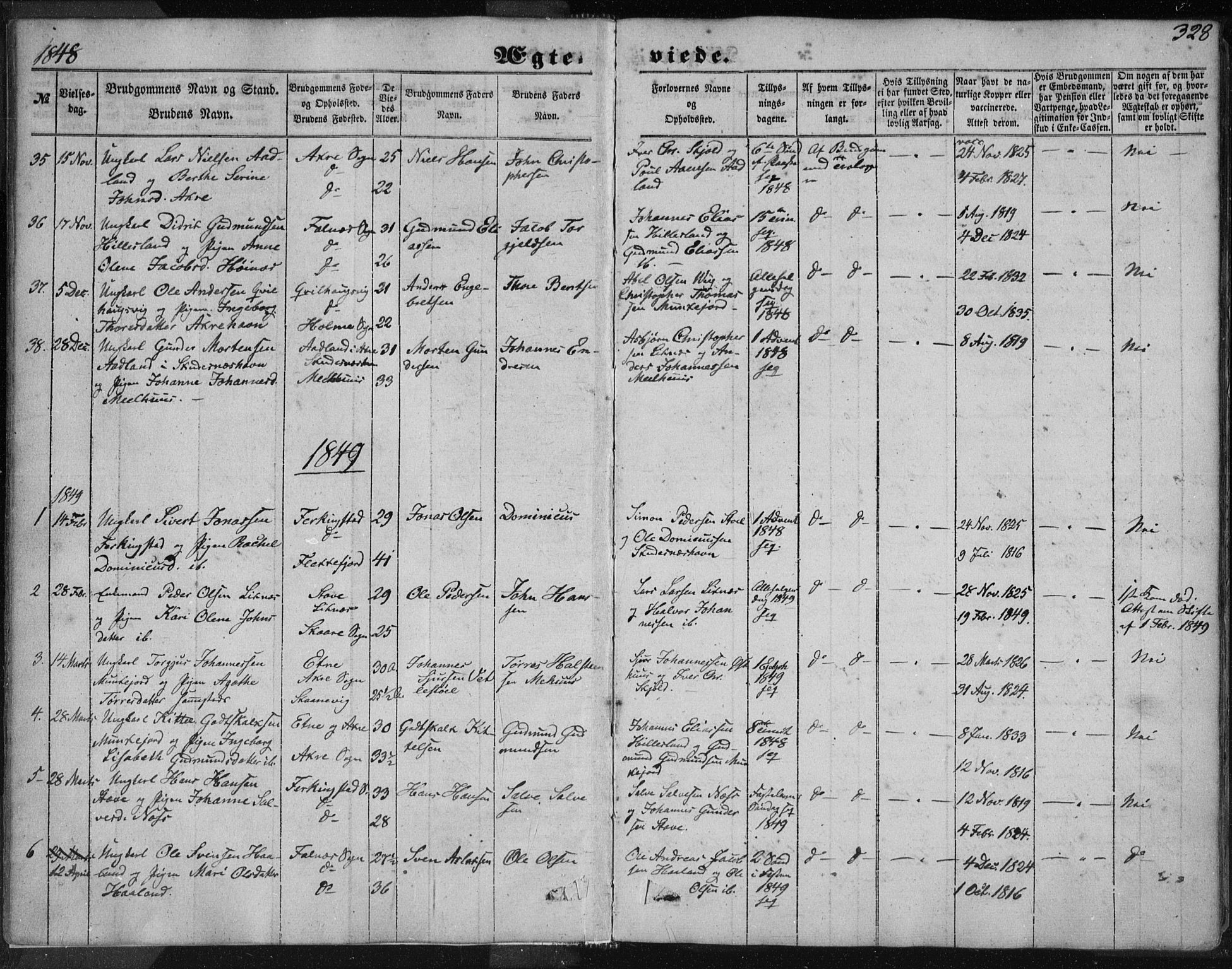 Skudenes sokneprestkontor, AV/SAST-A -101849/H/Ha/Haa/L0005: Parish register (official) no. A 3.2, 1847-1863, p. 328