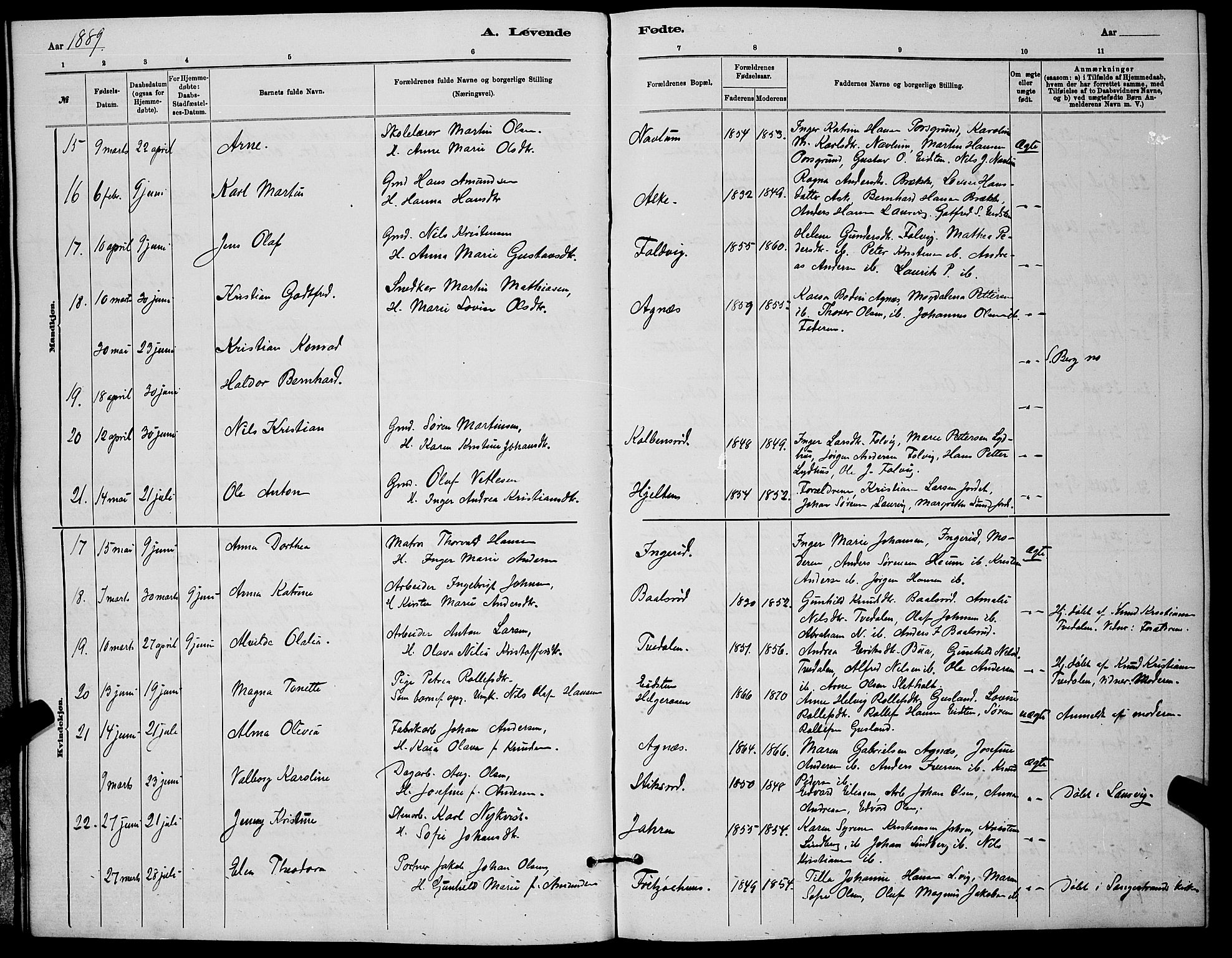 Brunlanes kirkebøker, AV/SAKO-A-342/G/Ga/L0003: Parish register (copy) no. I 3, 1877-1898