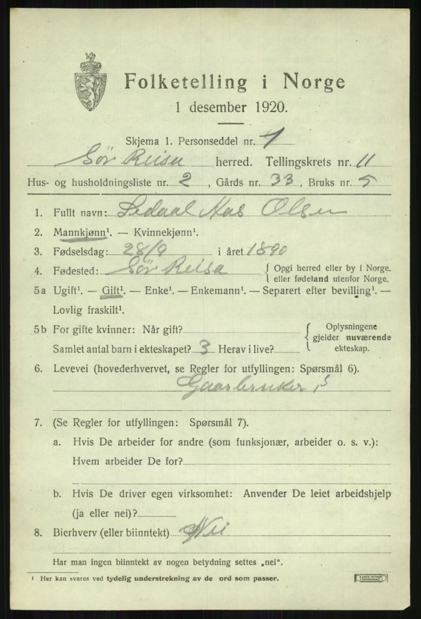 SATØ, 1920 census for Sørreisa, 1920, p. 4759