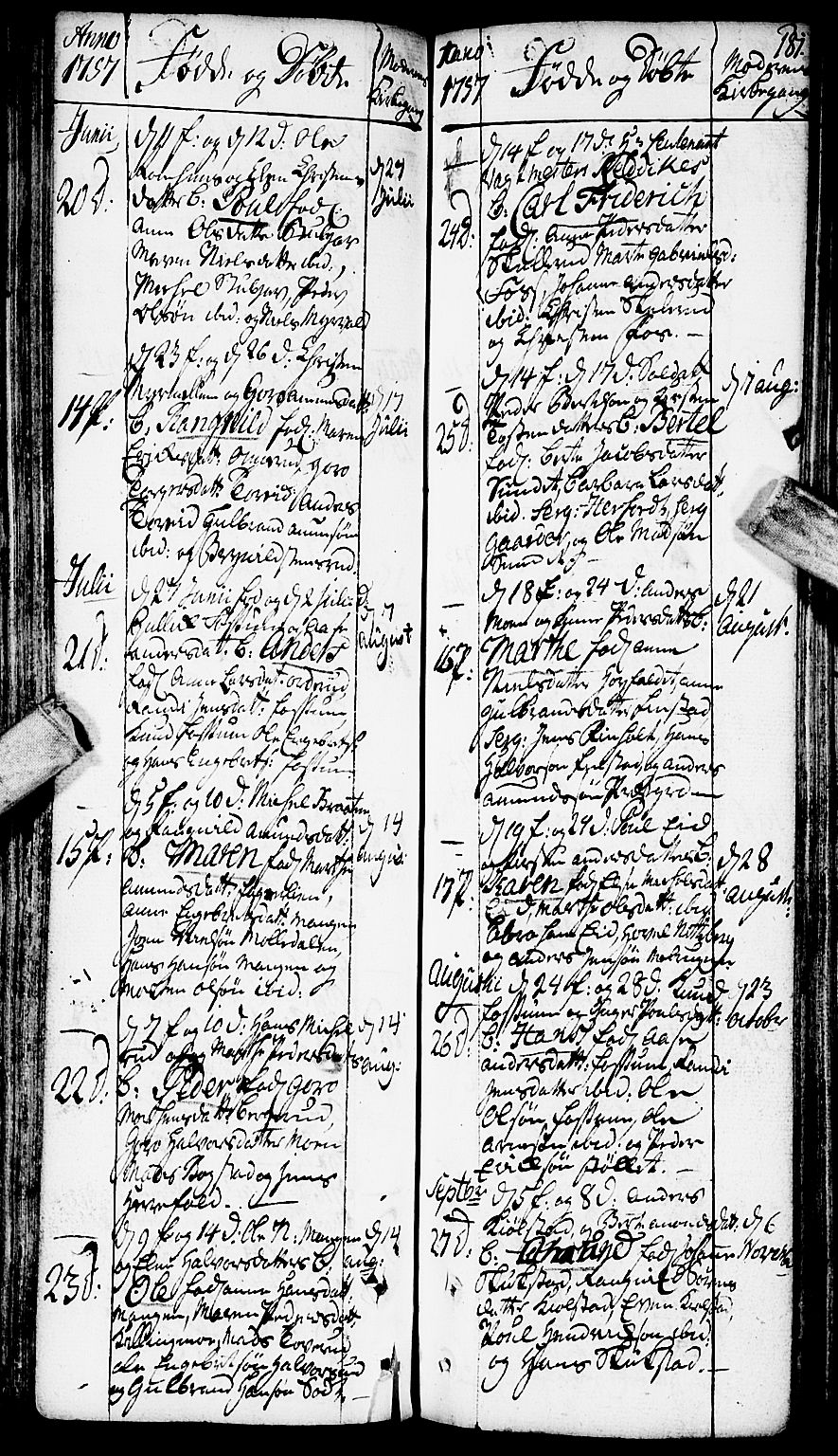 Aurskog prestekontor Kirkebøker, SAO/A-10304a/F/Fa/L0002: Parish register (official) no. I 2, 1735-1766, p. 181