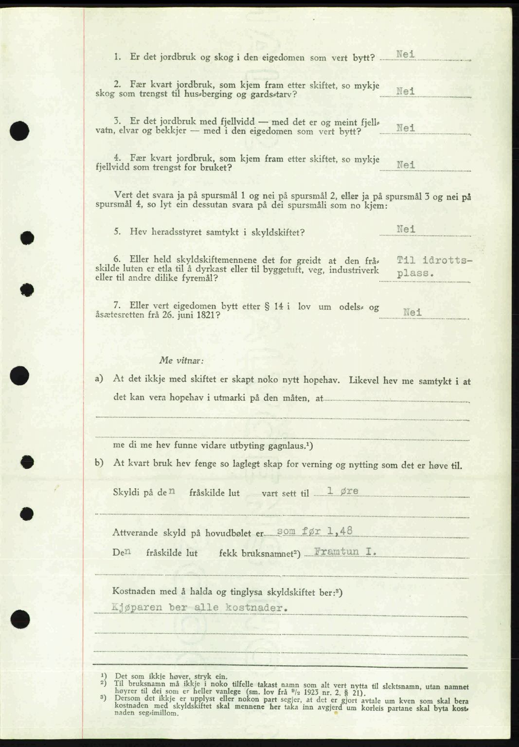 Nordre Sunnmøre sorenskriveri, AV/SAT-A-0006/1/2/2C/2Ca: Mortgage book no. A20b, 1946-1946, Diary no: : 5/1946