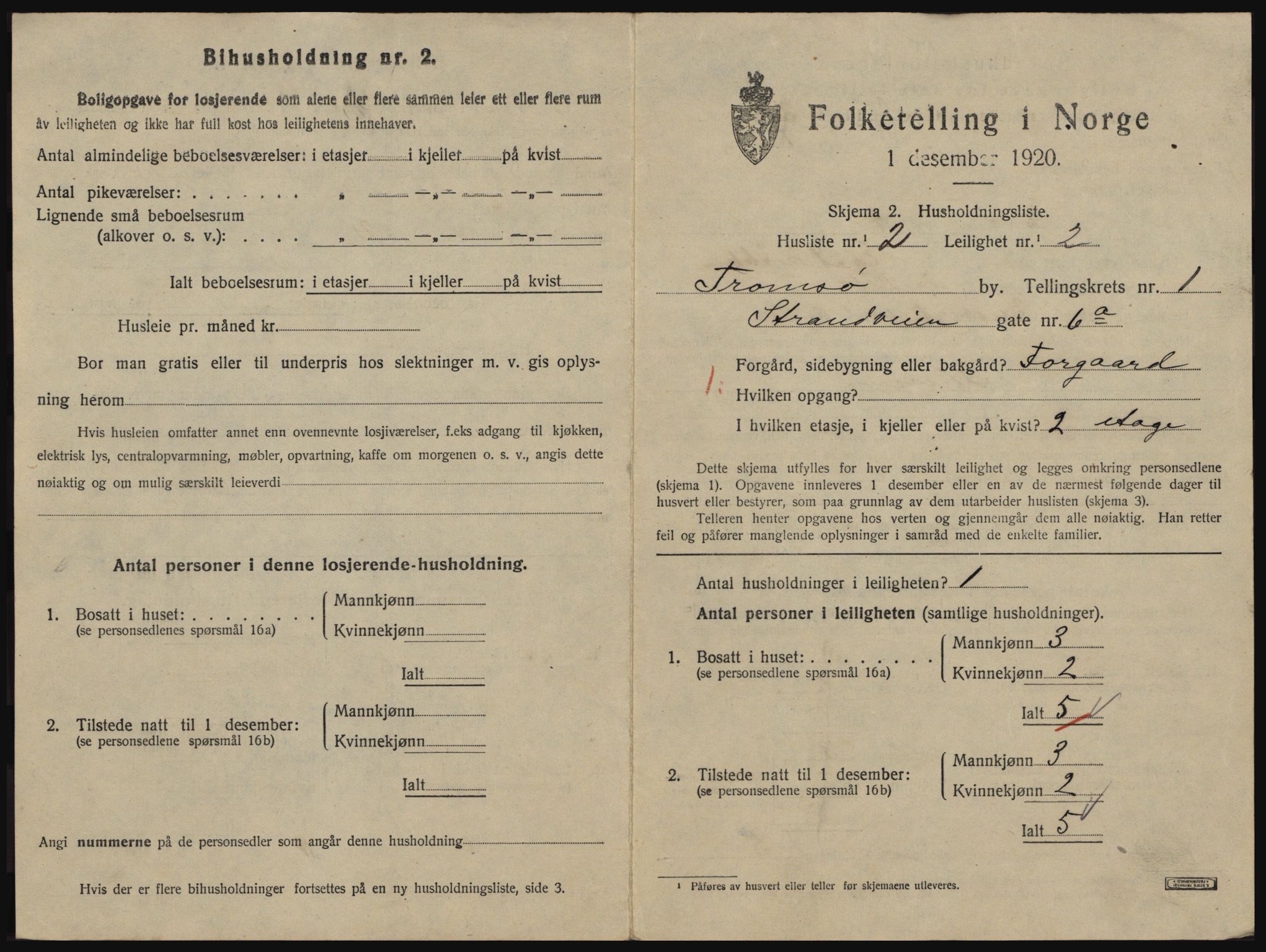 SATØ, 1920 census for Tromsø, 1920, p. 2407