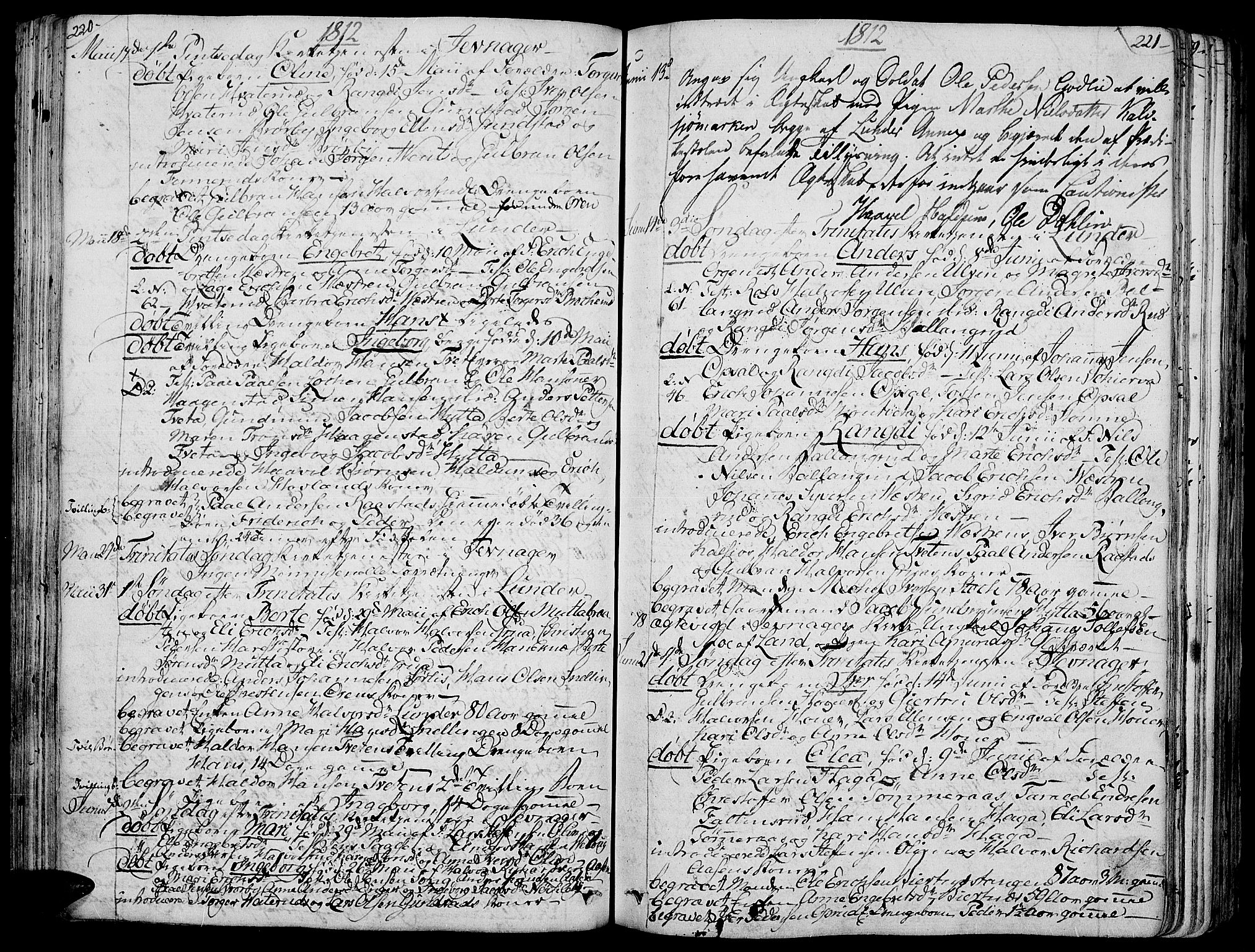 Jevnaker prestekontor, SAH/PREST-116/H/Ha/Haa/L0004: Parish register (official) no. 4, 1800-1861, p. 220-221