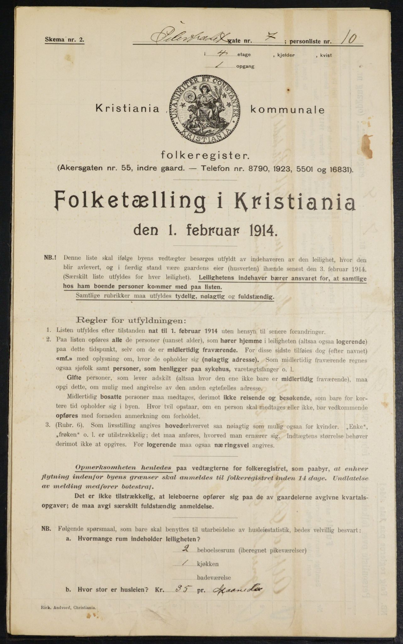 OBA, Municipal Census 1914 for Kristiania, 1914, p. 78876