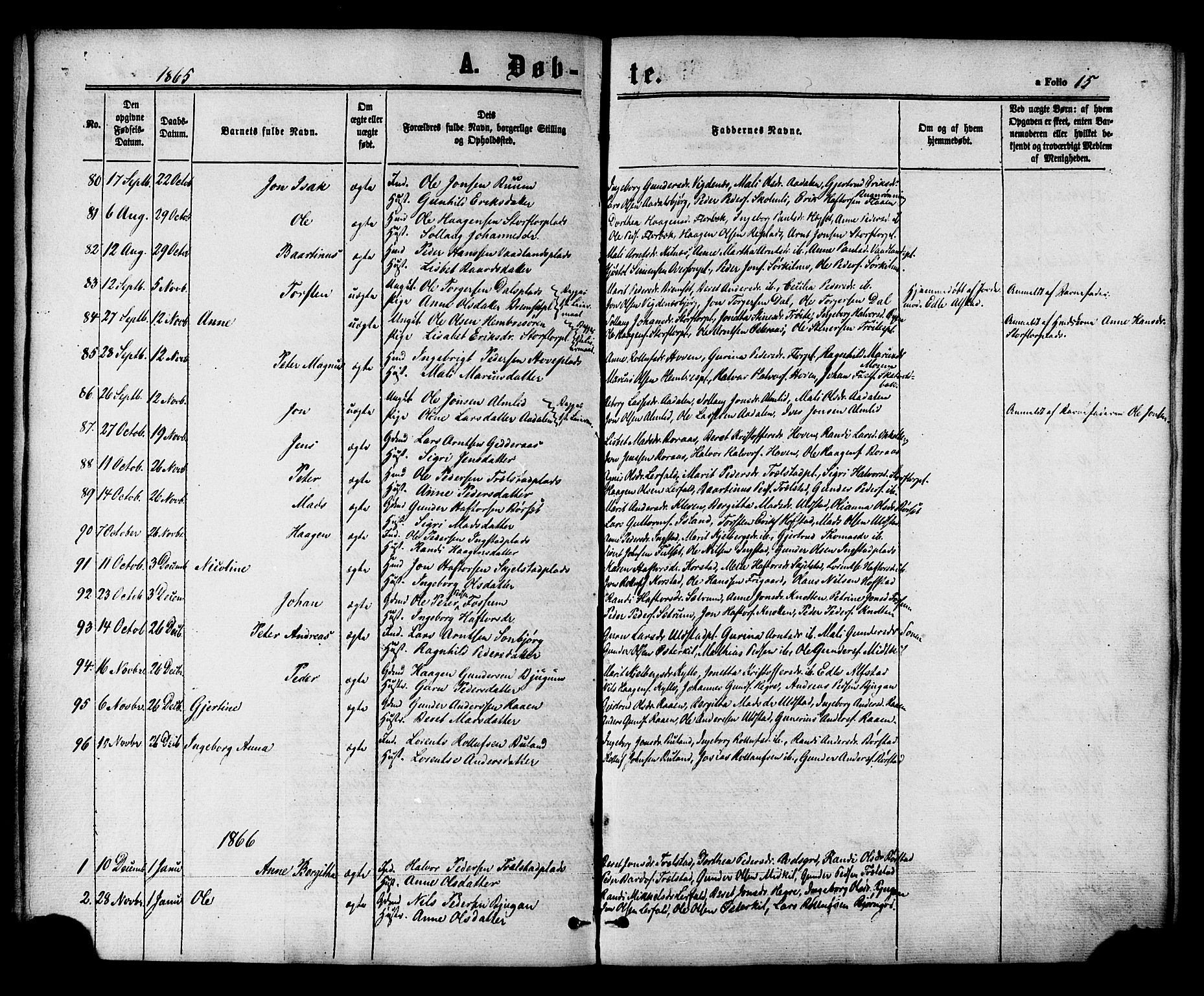 Ministerialprotokoller, klokkerbøker og fødselsregistre - Nord-Trøndelag, SAT/A-1458/703/L0029: Parish register (official) no. 703A02, 1863-1879, p. 15