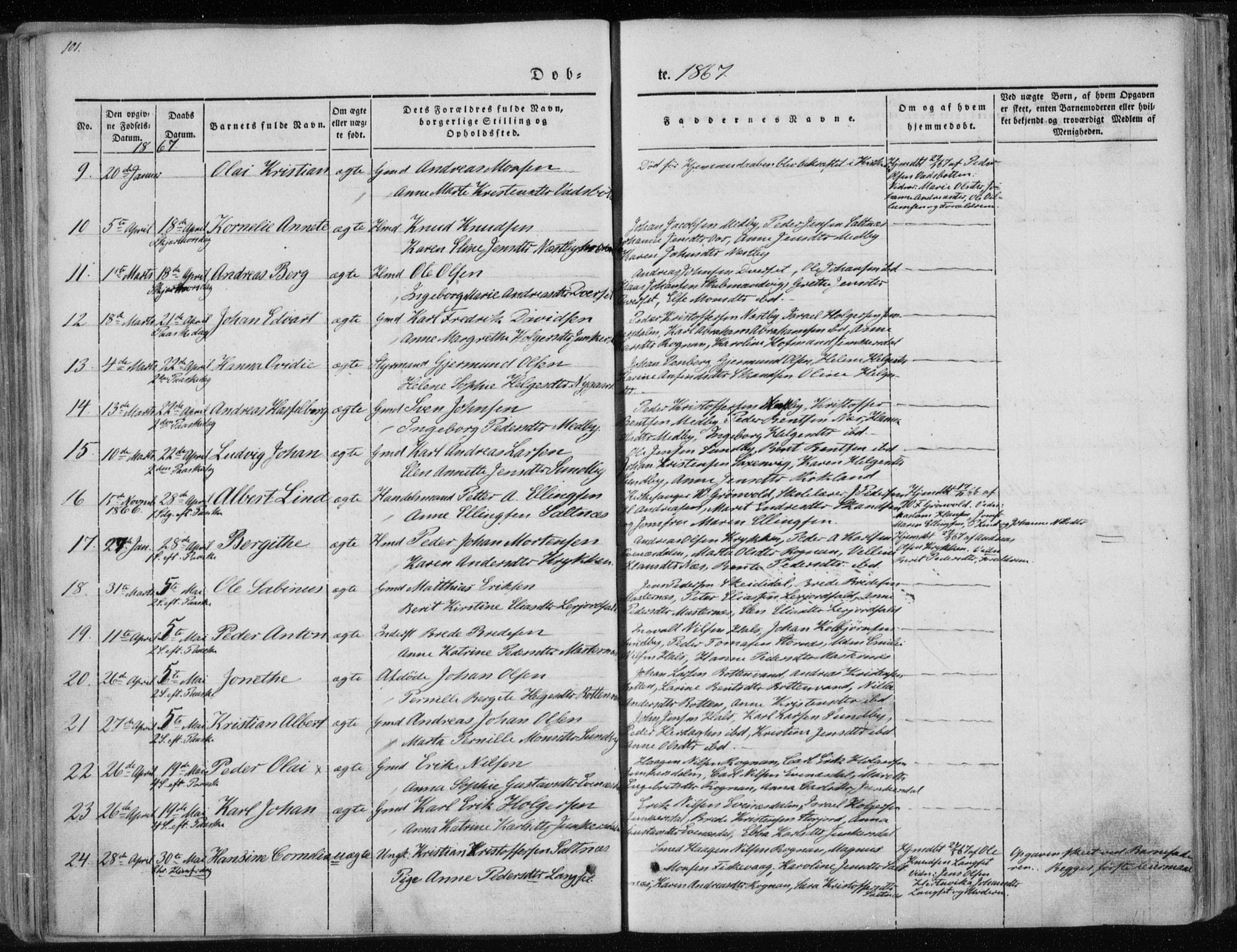 Ministerialprotokoller, klokkerbøker og fødselsregistre - Nordland, AV/SAT-A-1459/847/L0666: Parish register (official) no. 847A06, 1842-1871, p. 101