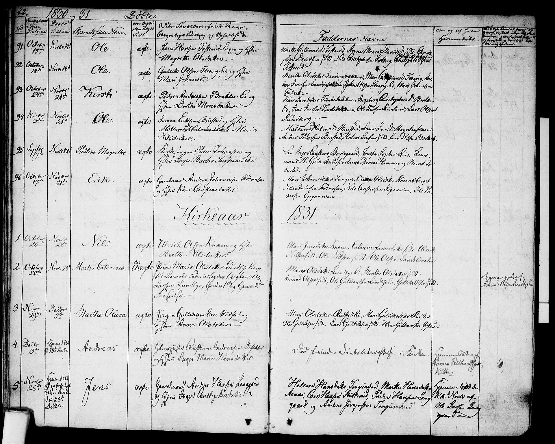 Hurdal prestekontor Kirkebøker, SAO/A-10889/F/Fa/L0004: Parish register (official) no. I 4, 1828-1845, p. 22