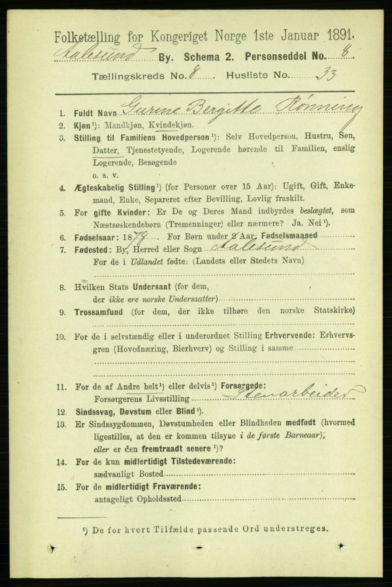 RA, 1891 census for 1501 Ålesund, 1891, p. 6142