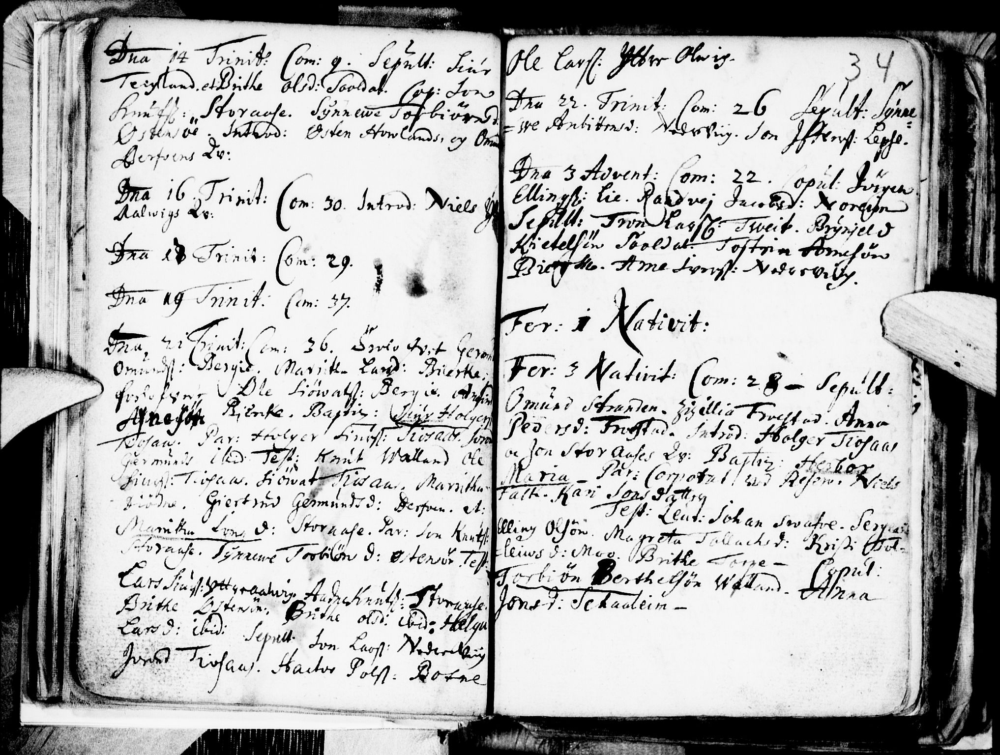 Kvam sokneprestembete, AV/SAB-A-76201/H/Haa: Parish register (official) no. A 1, 1690-1741, p. 34