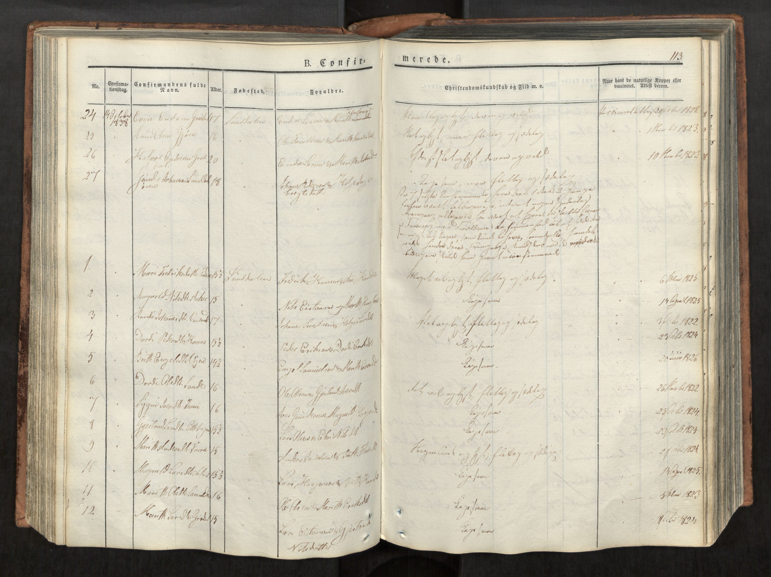 Ministerialprotokoller, klokkerbøker og fødselsregistre - Møre og Romsdal, SAT/A-1454/590/L1012: Parish register (official) no. 590A04, 1832-1846, p. 113