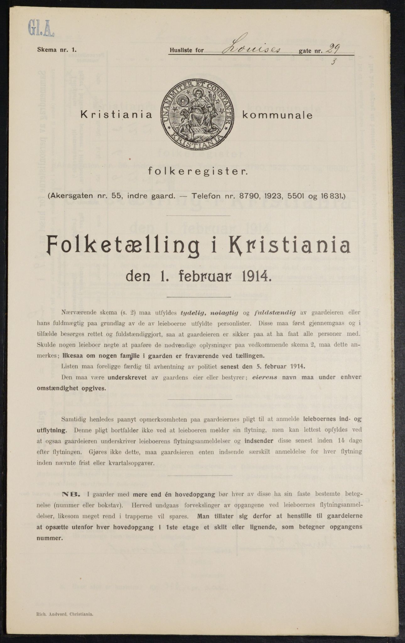 OBA, Municipal Census 1914 for Kristiania, 1914, p. 58342