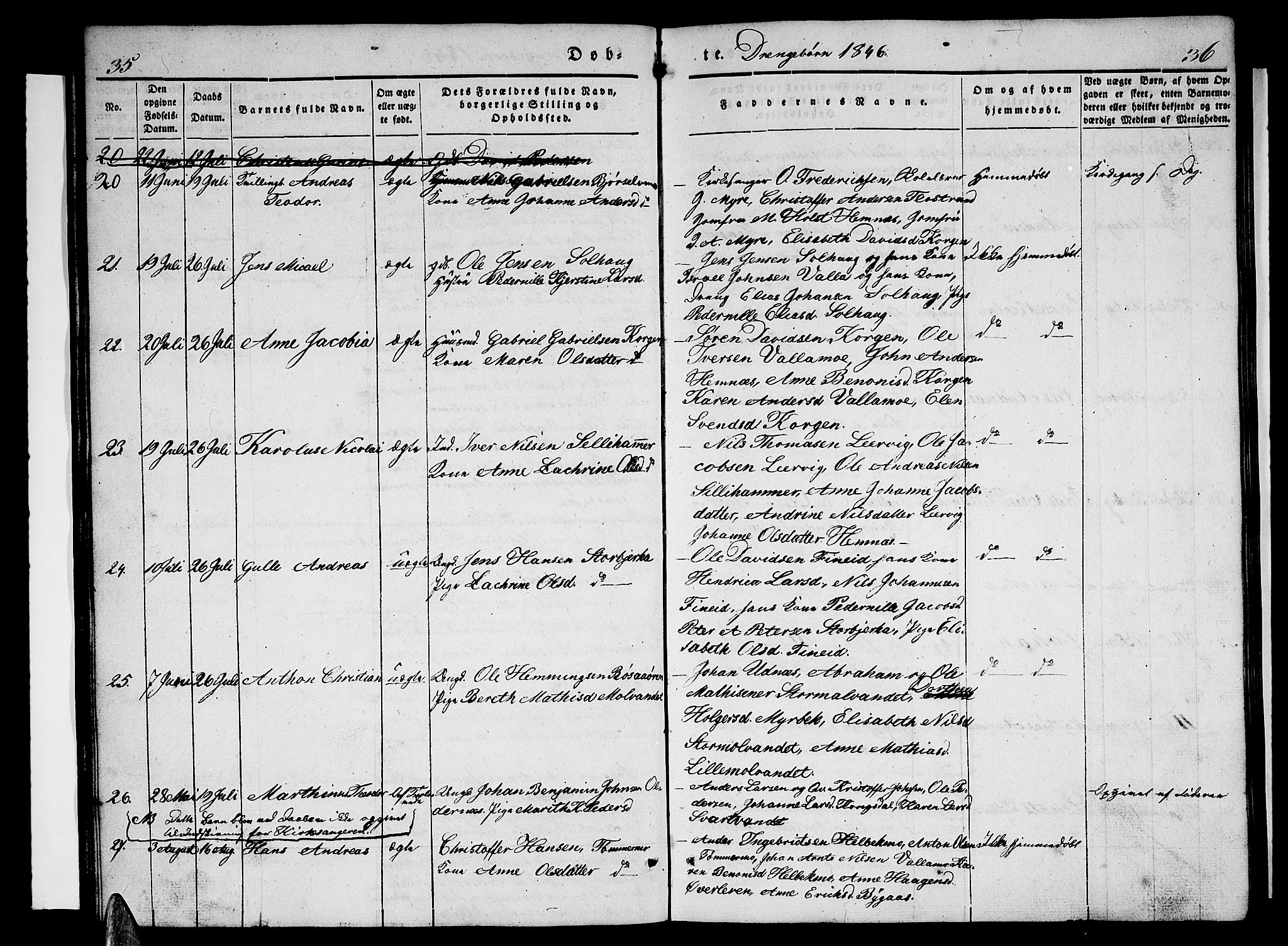 Ministerialprotokoller, klokkerbøker og fødselsregistre - Nordland, SAT/A-1459/825/L0364: Parish register (copy) no. 825C01, 1841-1863, p. 35-36