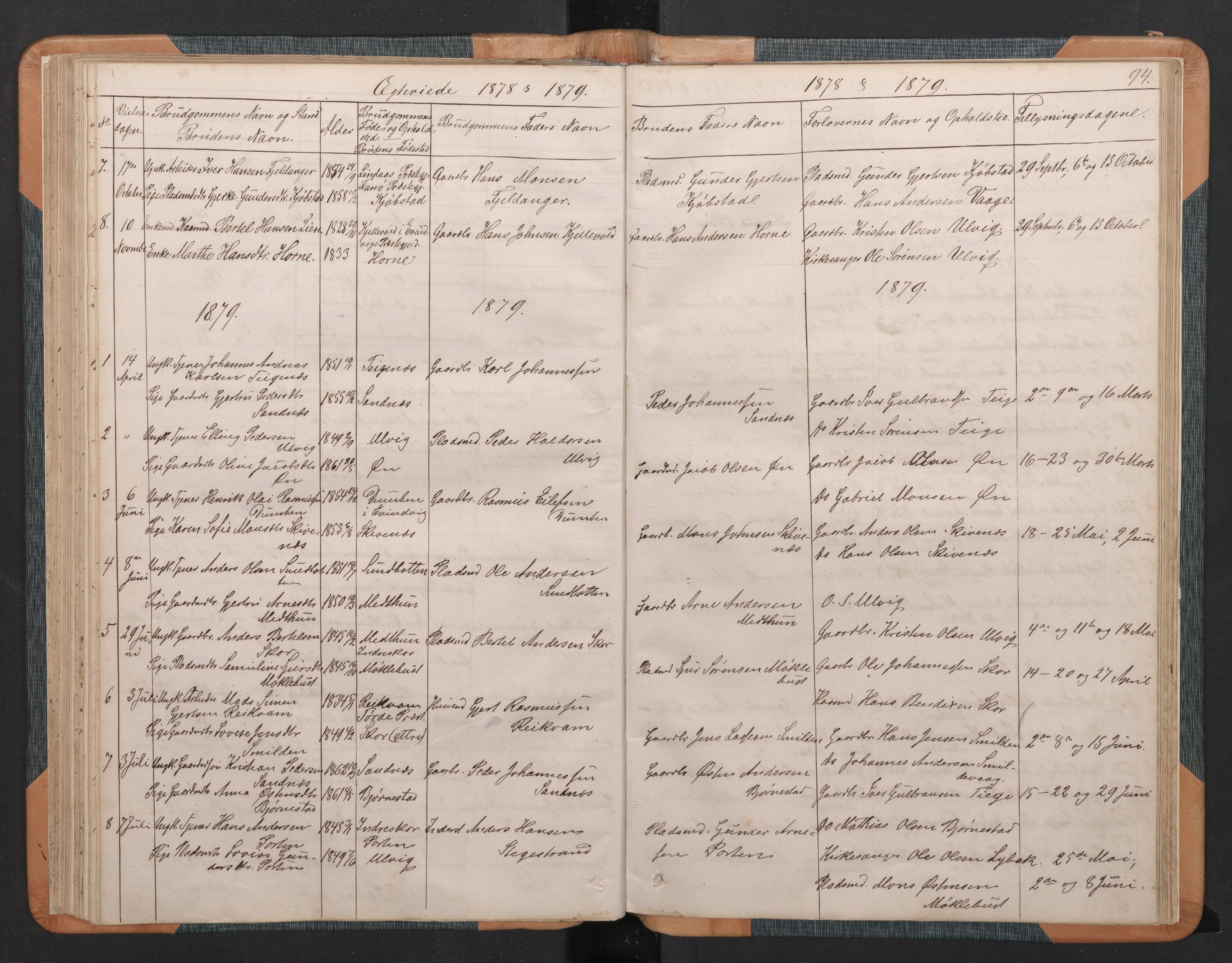 Hyllestad sokneprestembete, SAB/A-80401: Parish register (copy) no. C 2, 1874-1894, p. 93b-94a