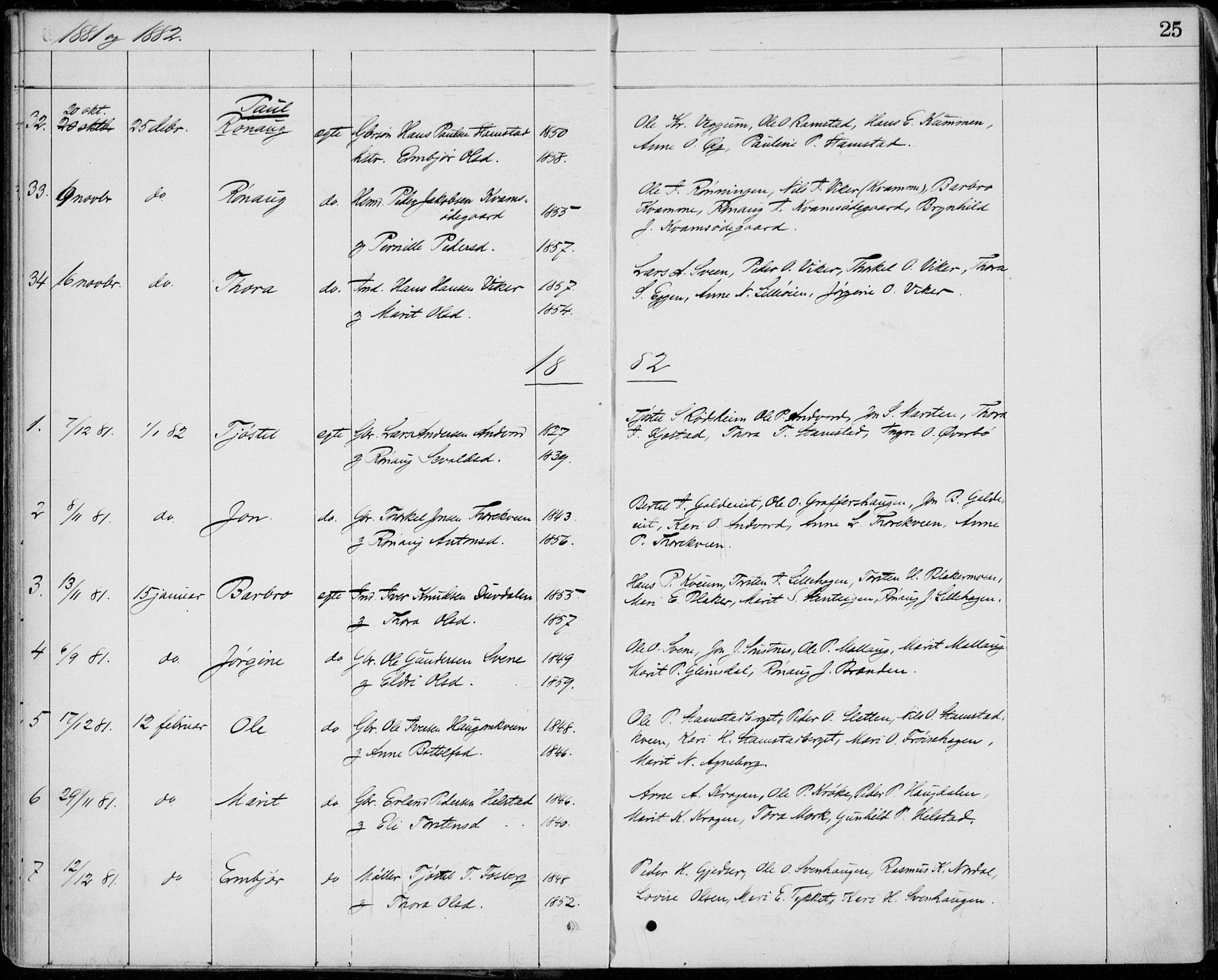 Lom prestekontor, SAH/PREST-070/L/L0013: Parish register (copy) no. 13, 1874-1938, p. 25