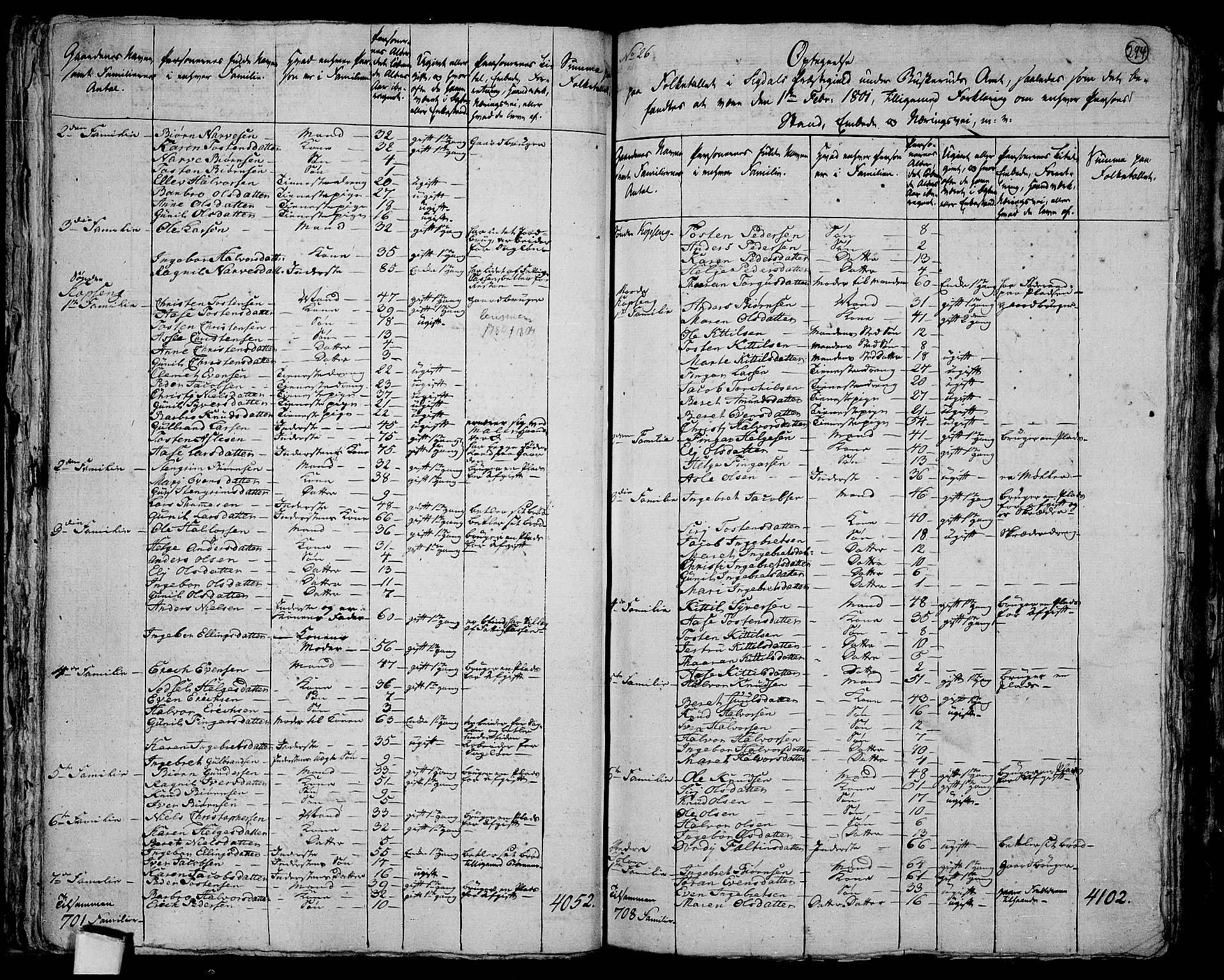 RA, 1801 census for 0621P Sigdal, 1801, p. 293b-294a