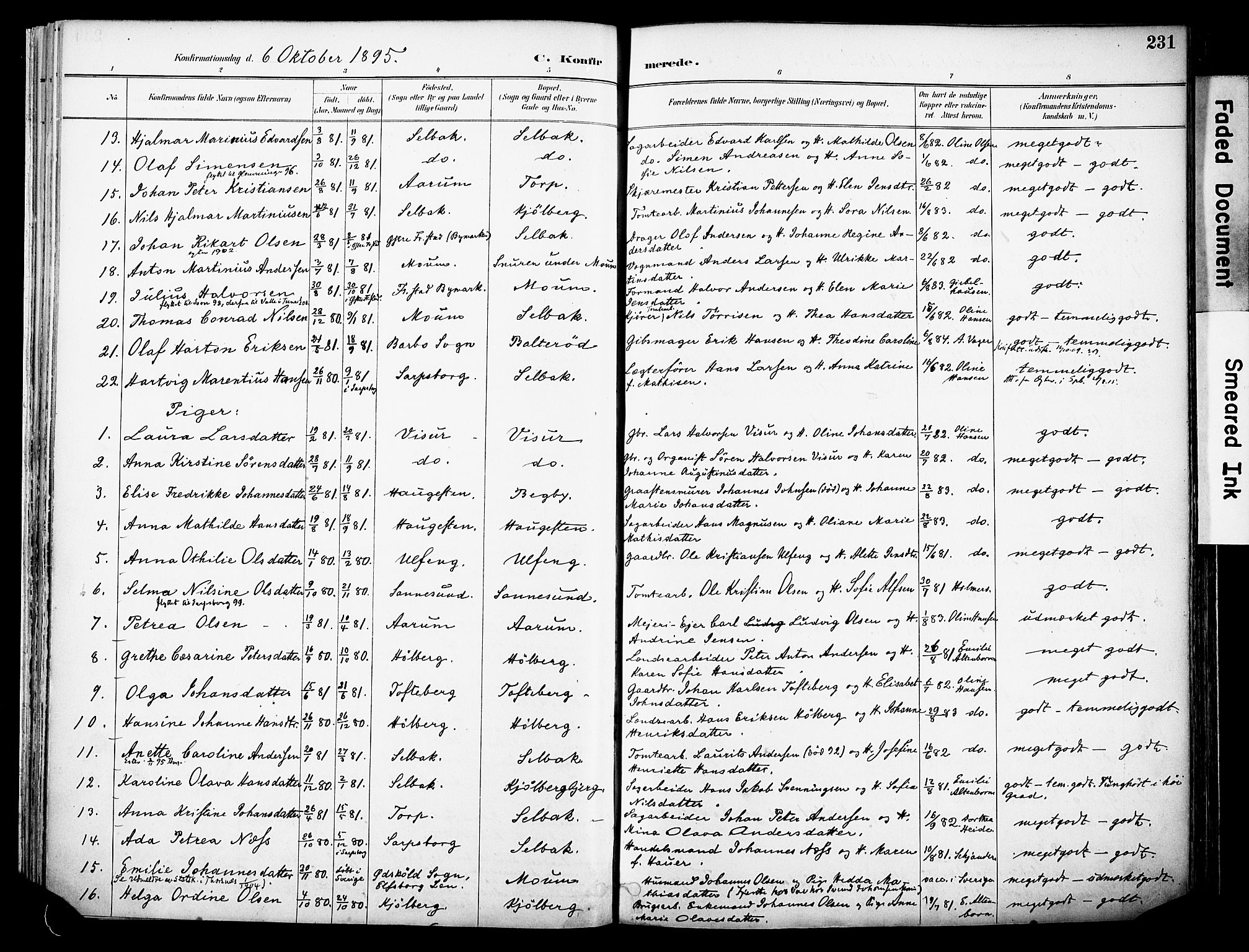 Borge prestekontor Kirkebøker, AV/SAO-A-10903/F/Fa/L0008: Parish register (official) no. I 8B, 1887-1902, p. 231