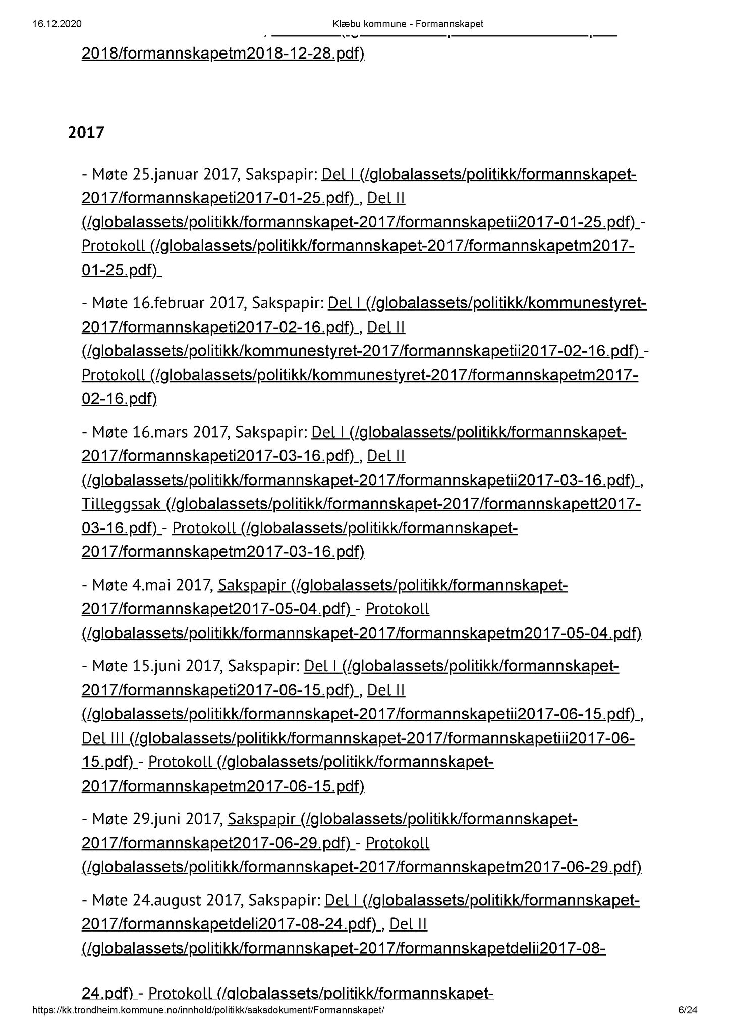 Klæbu Kommune, TRKO/KK/02-FS/L001: Formannsskapet - Dokumentoversikt, 2009-2019, p. 6