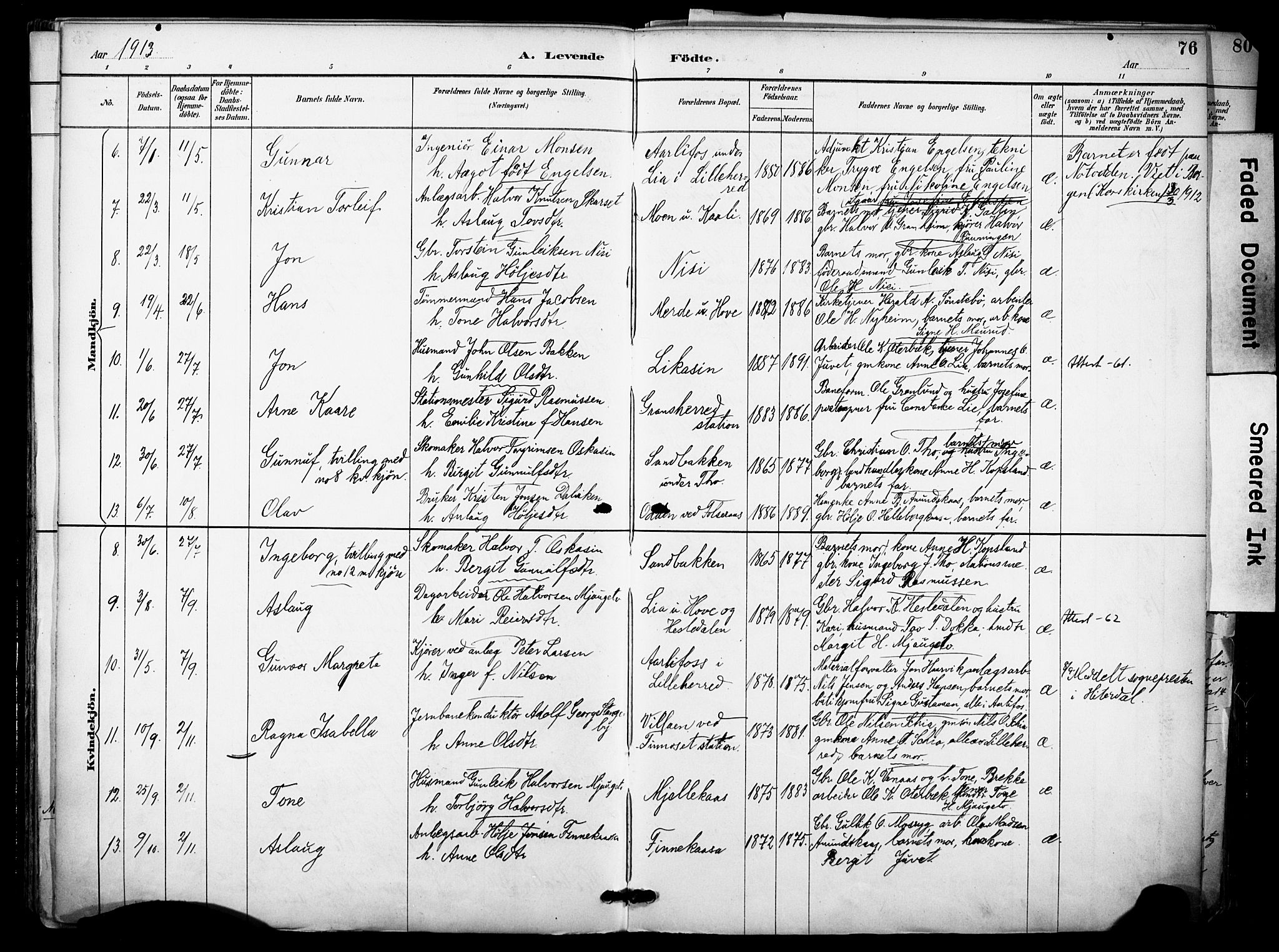 Gransherad kirkebøker, SAKO/A-267/F/Fa/L0005: Parish register (official) no. I 5, 1887-1916, p. 76