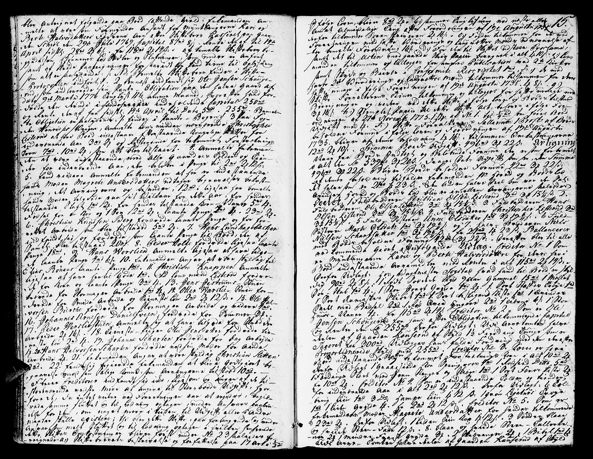 Toten tingrett, AV/SAH-TING-006/J/Ja/L0011: Skifteprotokoll, 1777-1790, p. 14b-15a