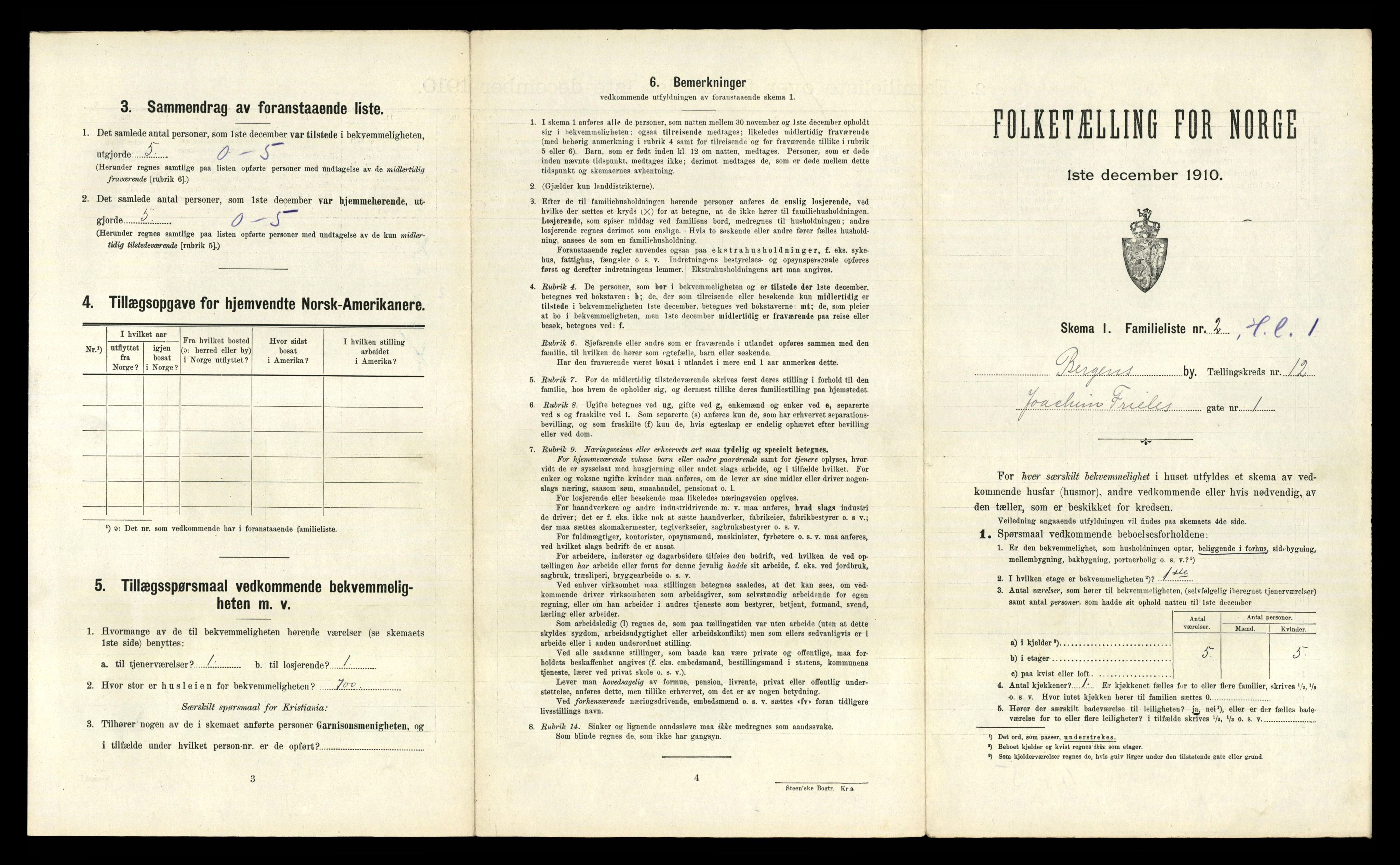 RA, 1910 census for Bergen, 1910, p. 3863