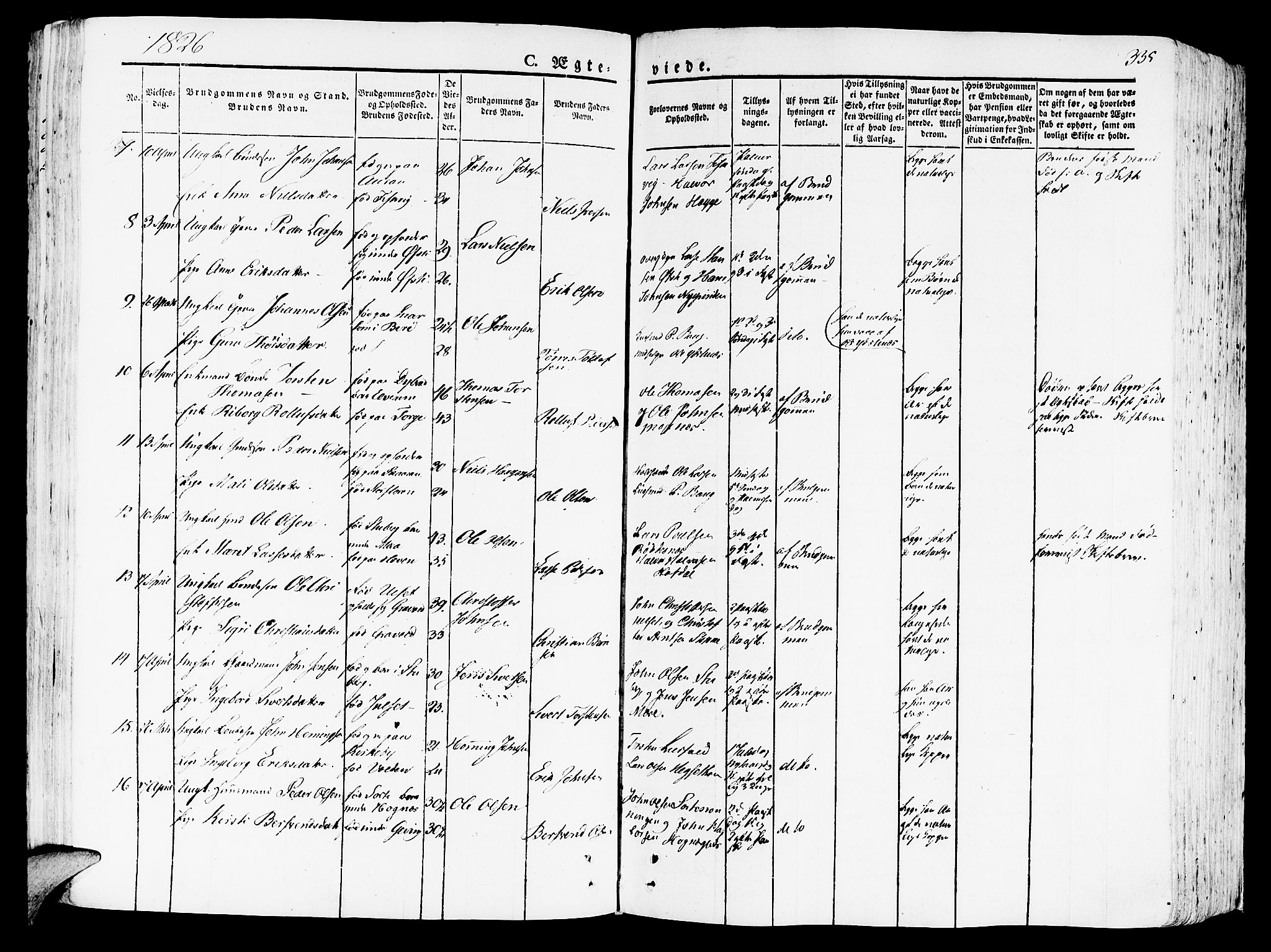 Ministerialprotokoller, klokkerbøker og fødselsregistre - Nord-Trøndelag, SAT/A-1458/709/L0070: Parish register (official) no. 709A10, 1820-1832, p. 335