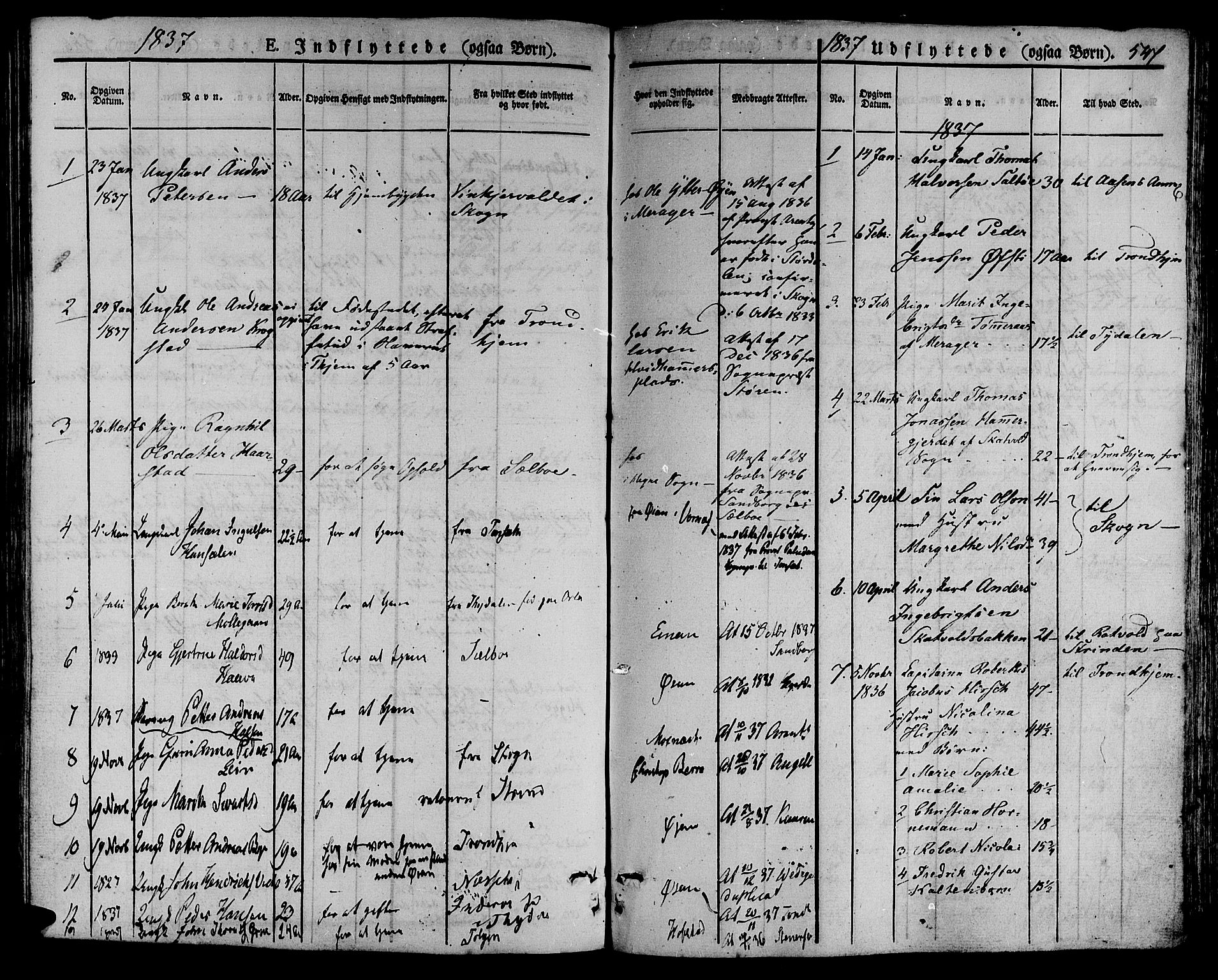 Ministerialprotokoller, klokkerbøker og fødselsregistre - Nord-Trøndelag, AV/SAT-A-1458/709/L0072: Parish register (official) no. 709A12, 1833-1844, p. 547