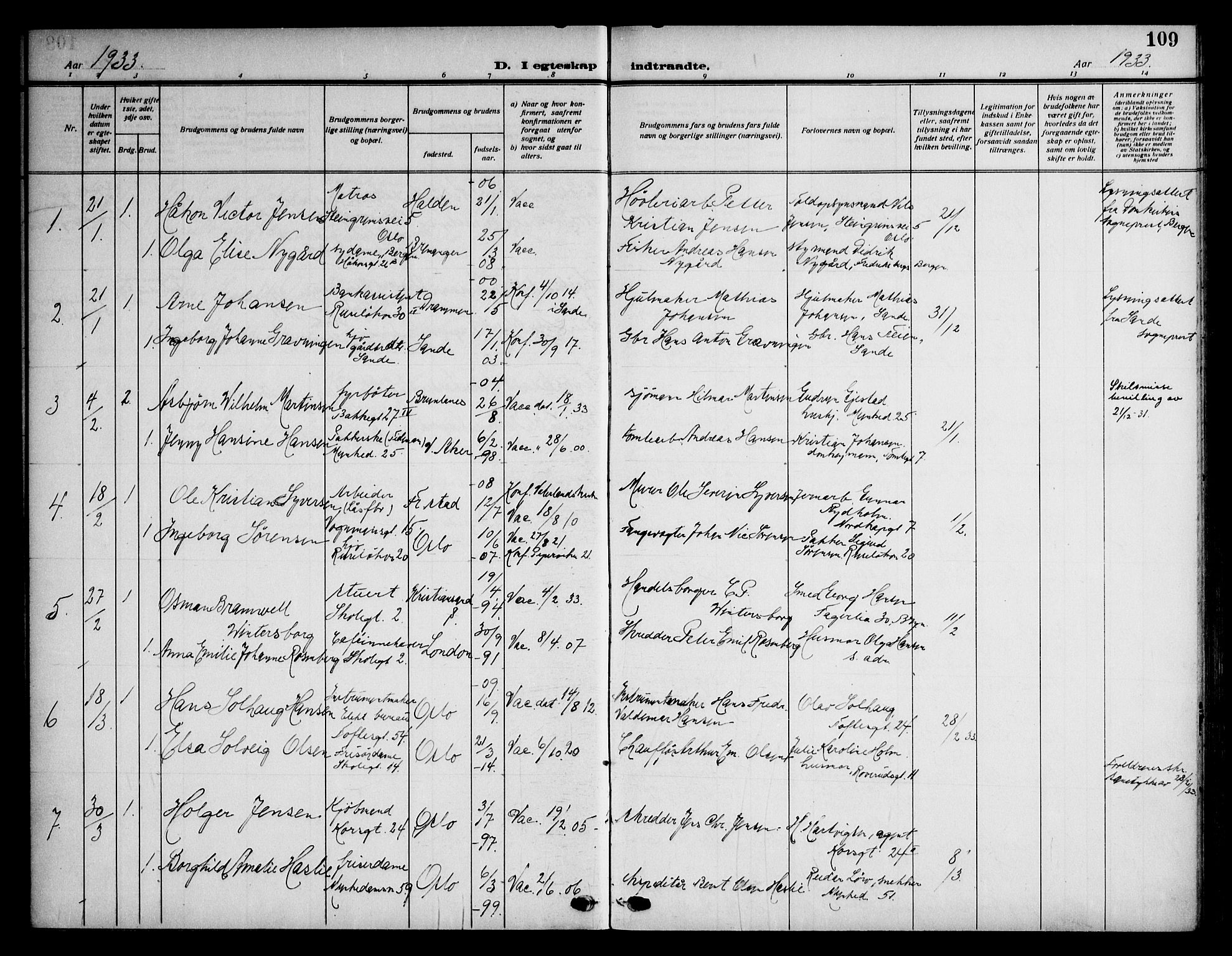 Piperviken prestekontor Kirkebøker, AV/SAO-A-10874/F/L0002: Parish register (official) no. 2, 1911-1952, p. 109