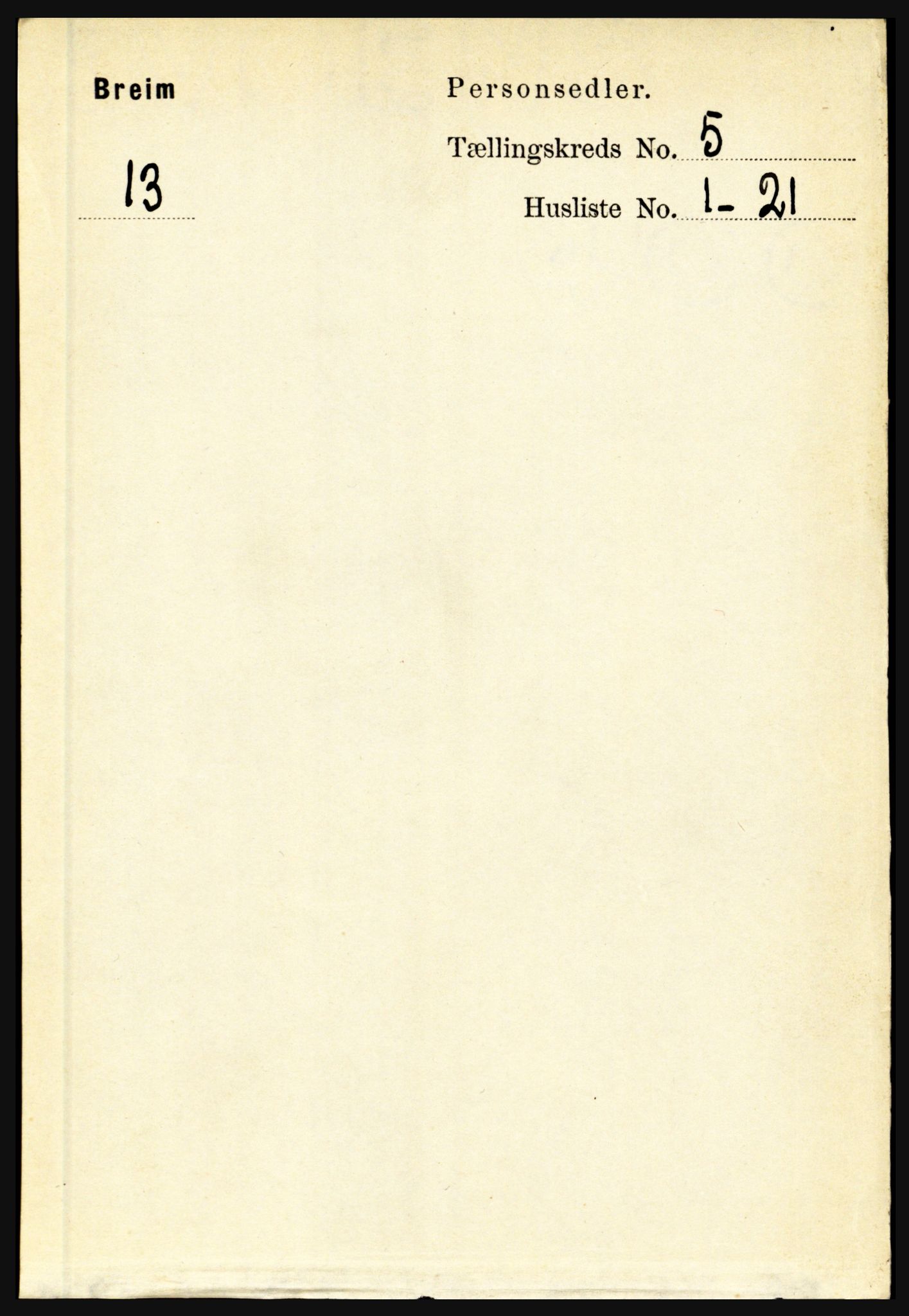 RA, 1891 census for 1446 Breim, 1891, p. 1735