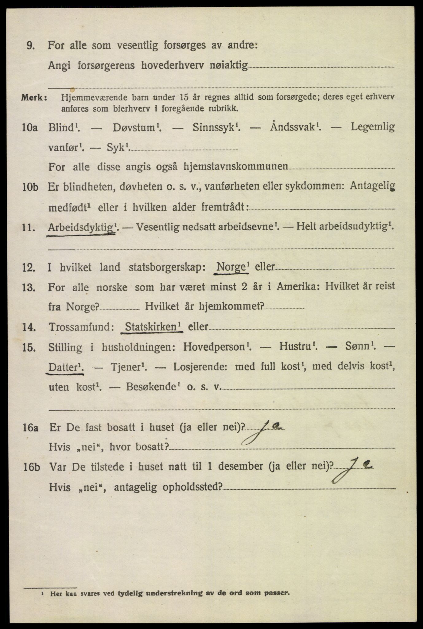 SAH, 1920 census for Tolga, 1920, p. 2228